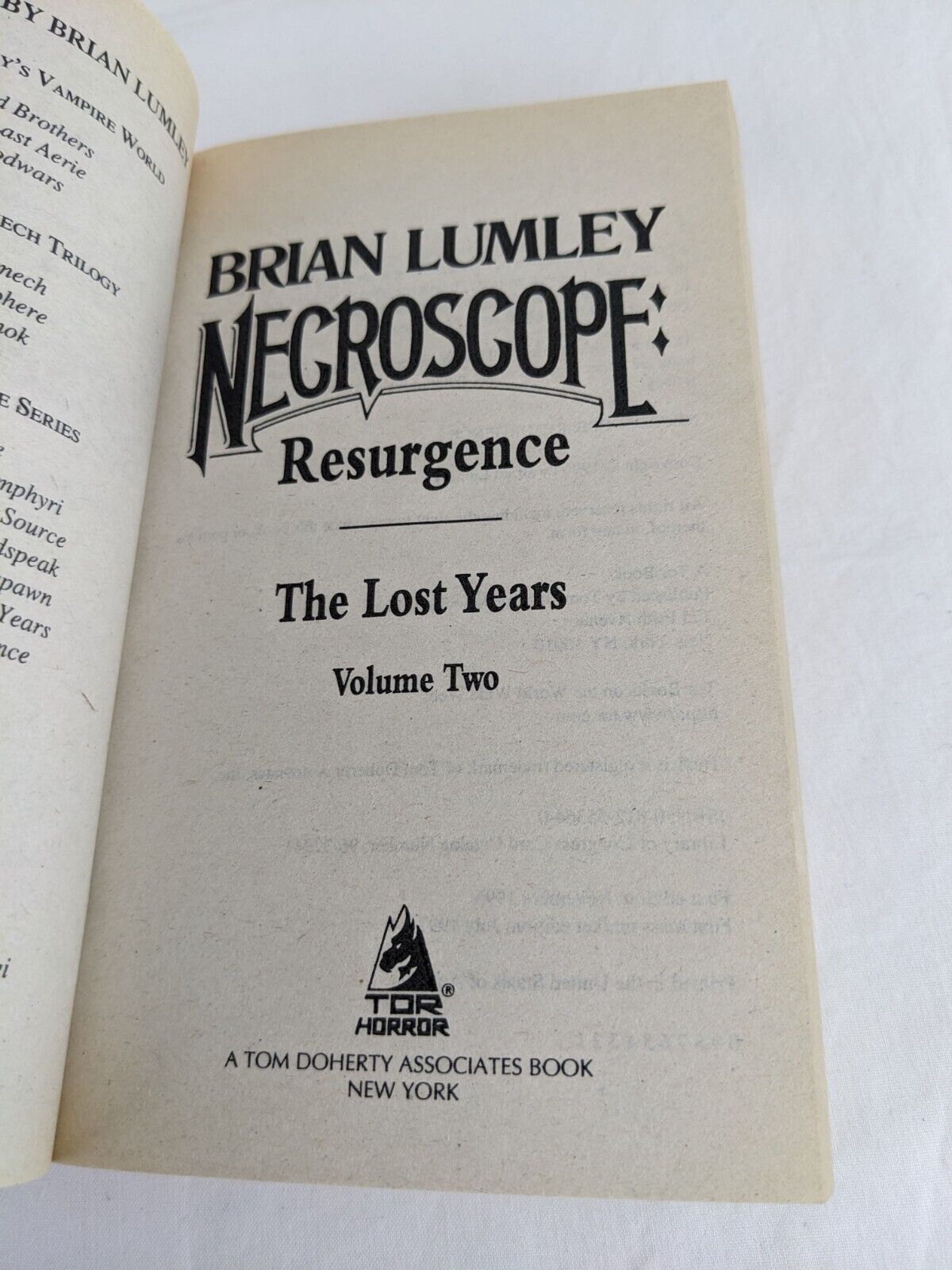 Necroscope: Resurgence - The lost years Volume two by Brian Lumley 1997