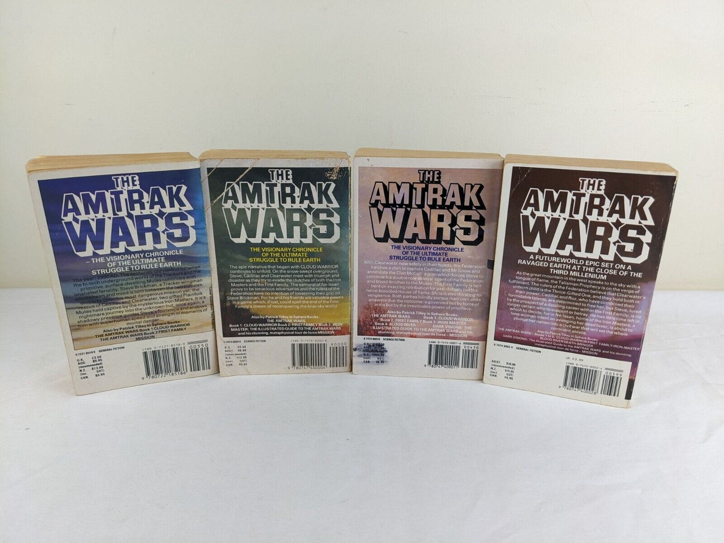 Amtrak wars books 3-6 by Patrick Tilley 1987 Master, River, Bringer, Earth-thund