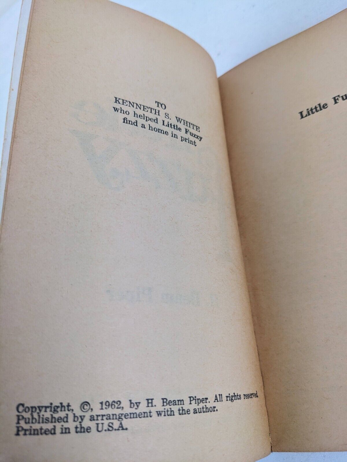 Little fuzzy by H. Beam Piper 1962 Vintage Ace books