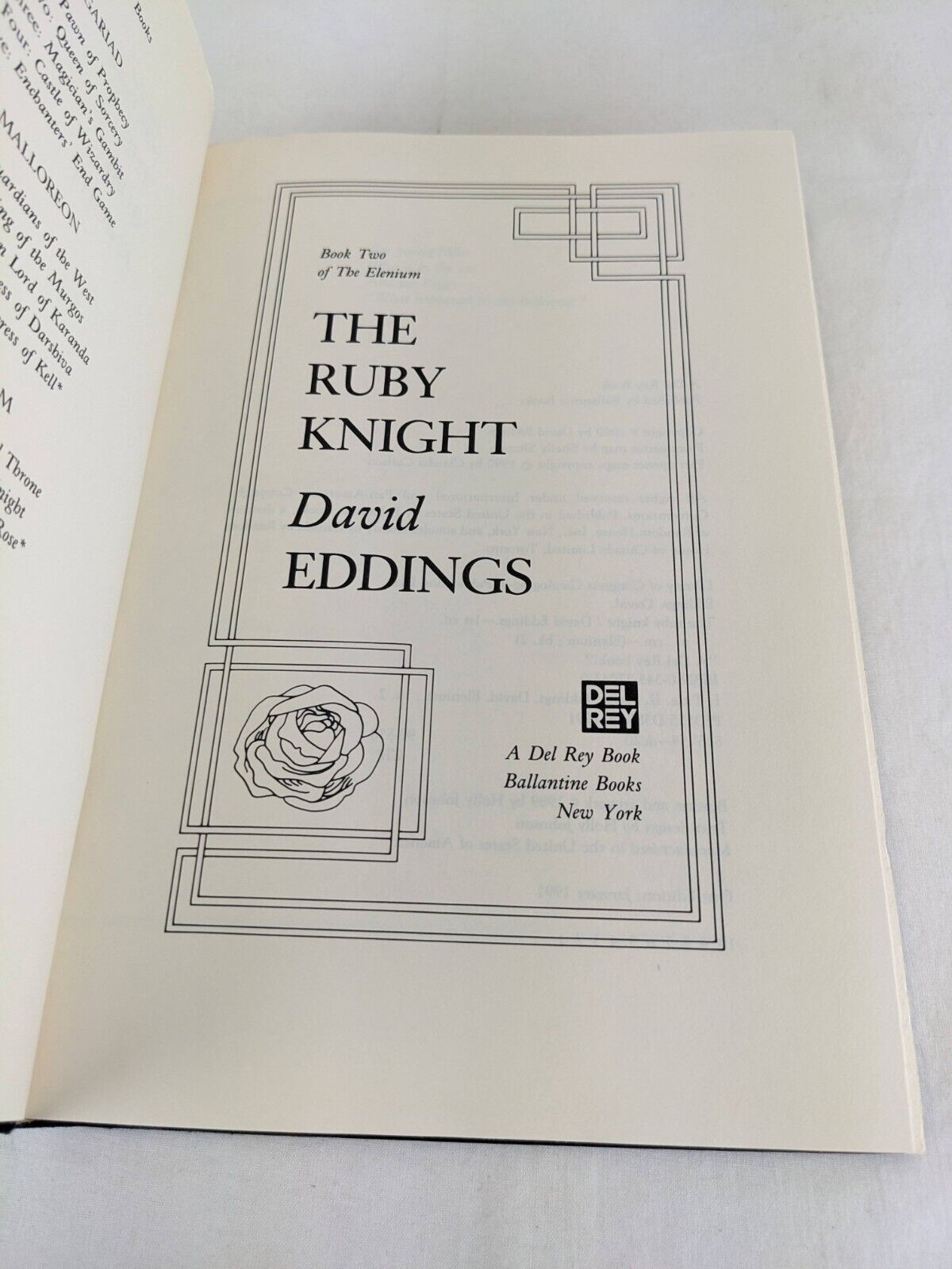 The Ruby Knight by David Eddings 1991 US First Edition Hardcover Elenium