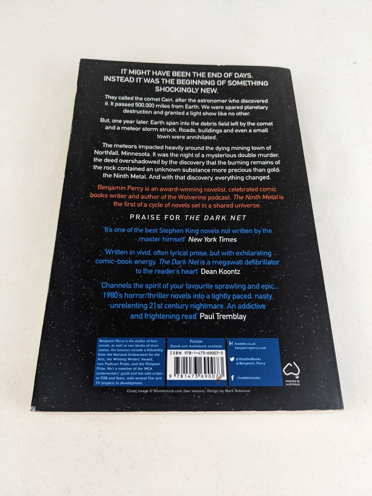 The ninth metal by Benjamin Percy 2021 The comet cycle