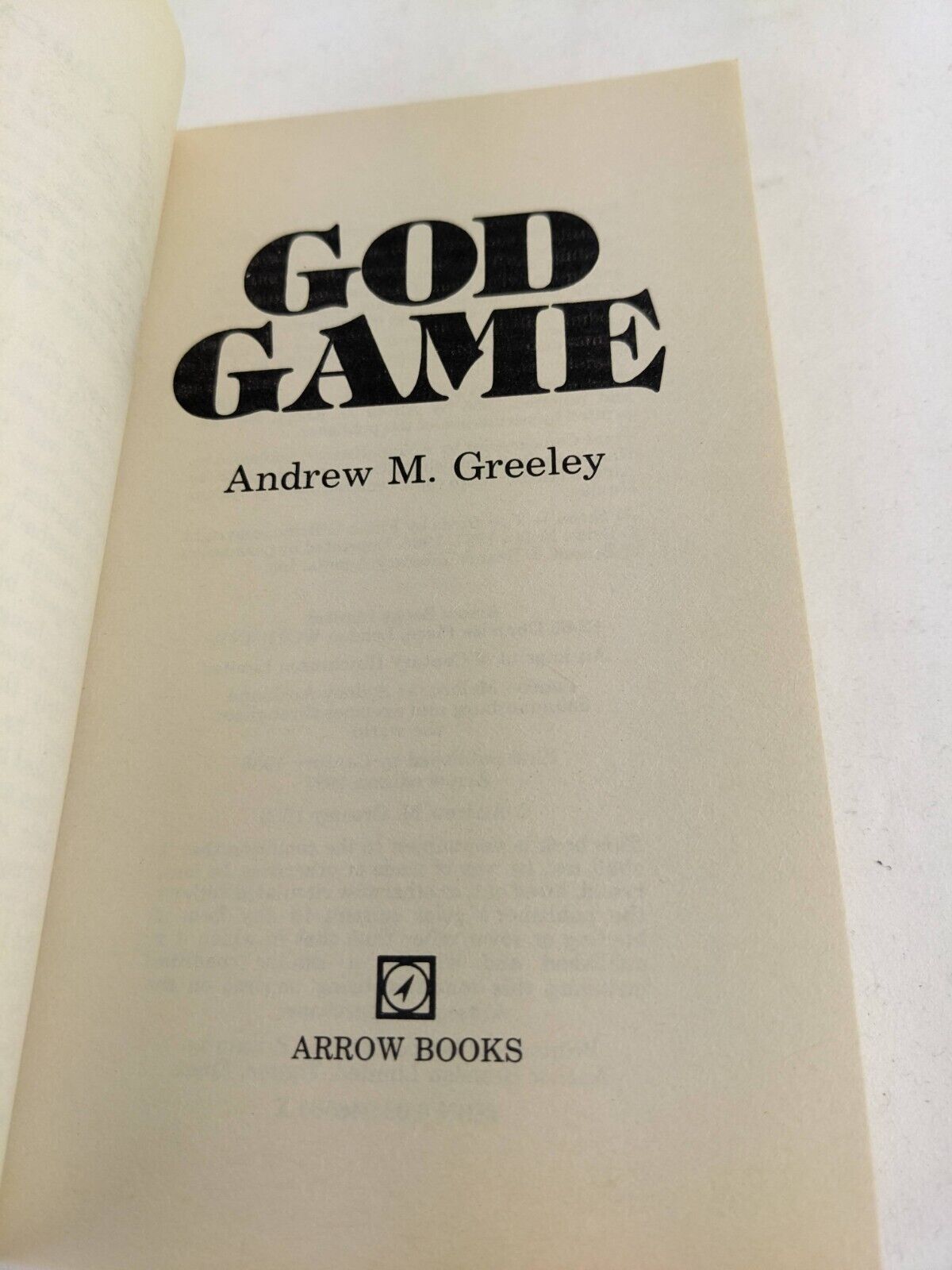 God Game by Andrew M. Greeley 1987