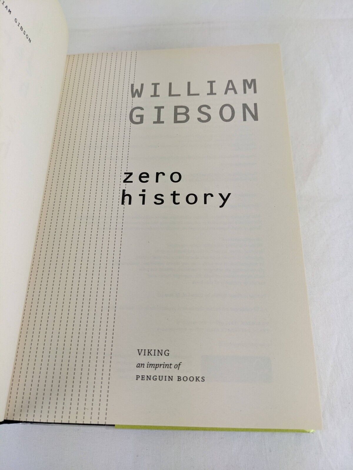 Zero History by William Gibson 2010 Hardcover