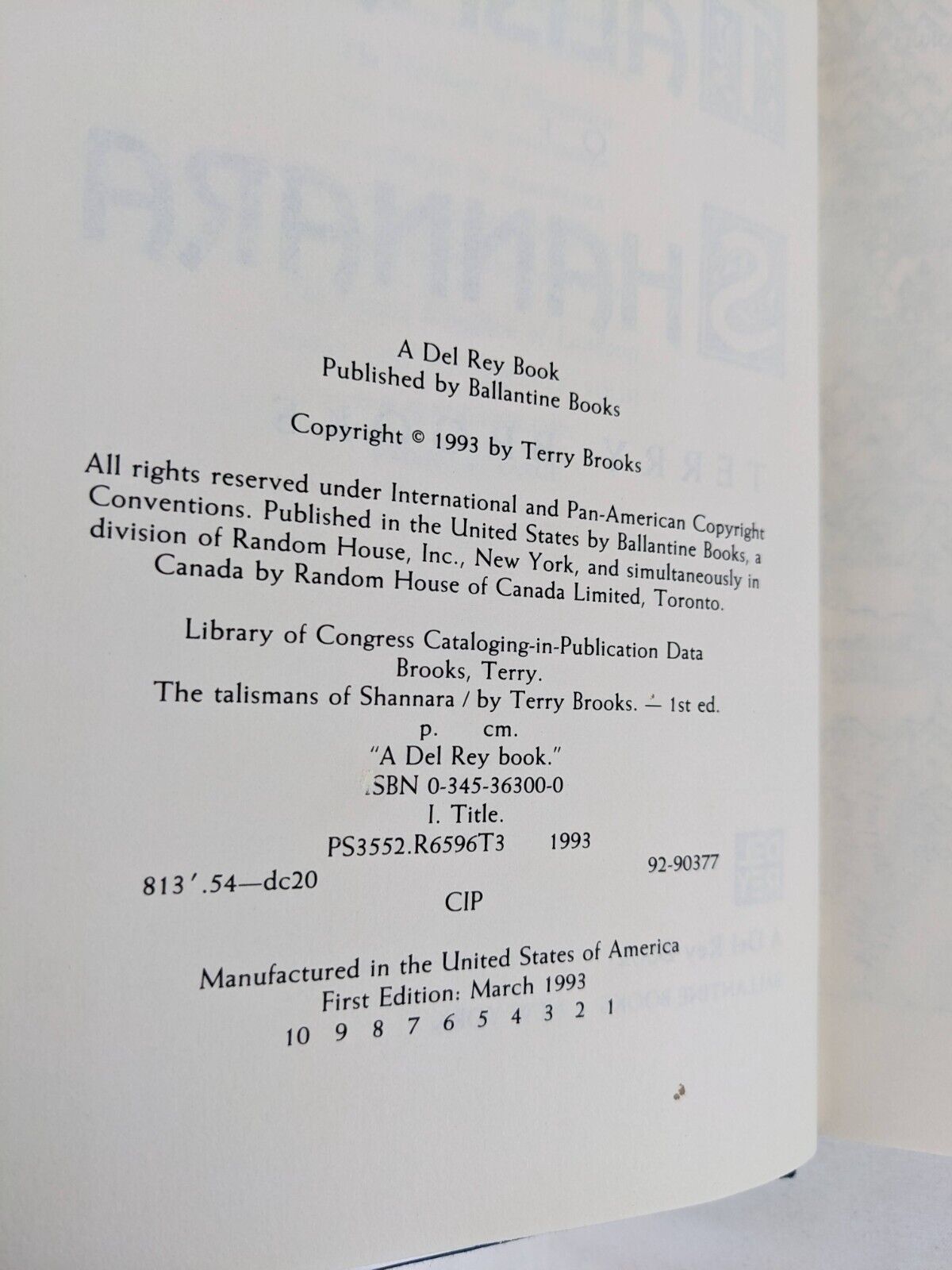 Heritage of Shannara by Terry Brooks hardcover - Scions / Talismans 1990