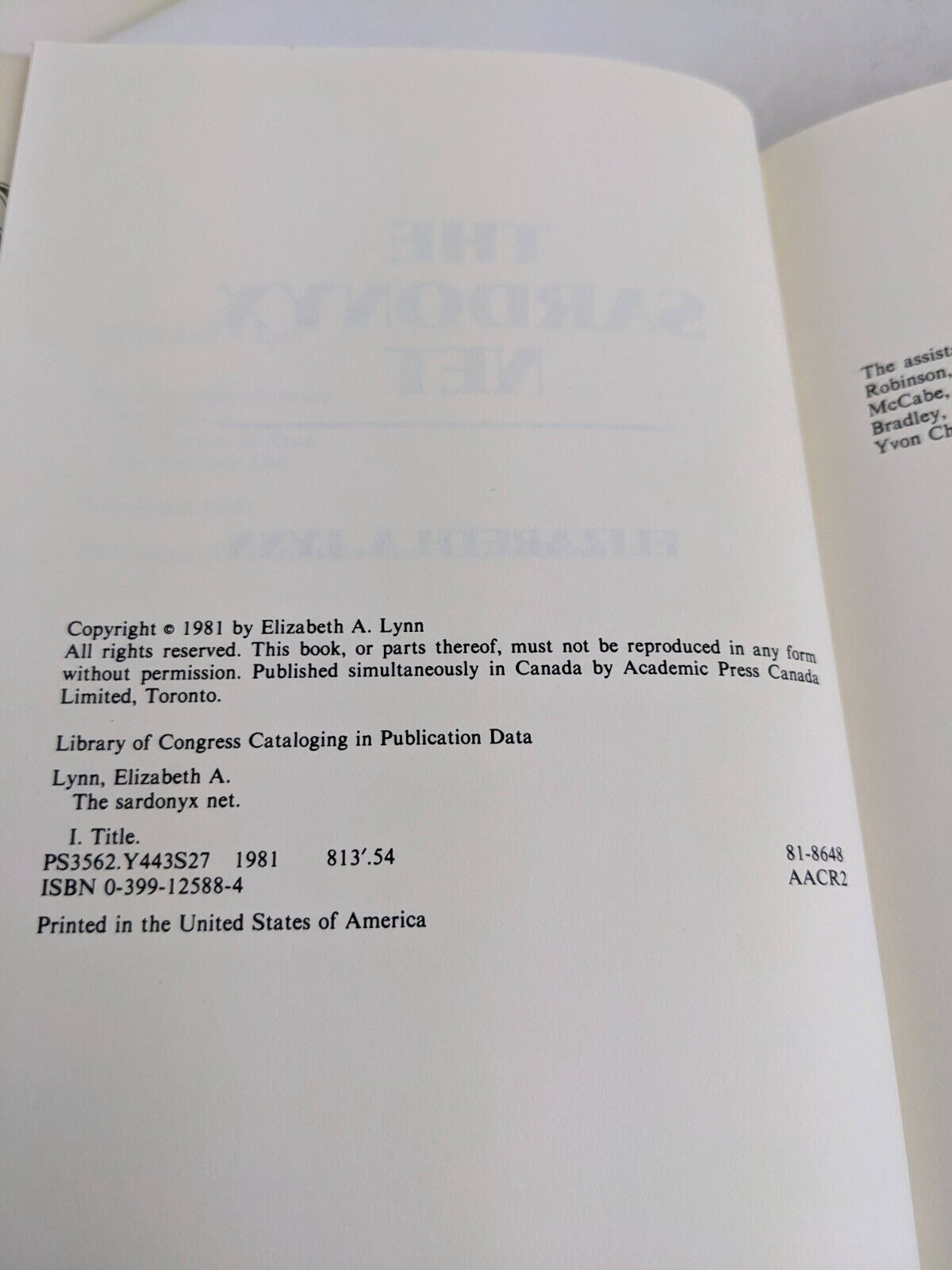 The Sardonyx net by Elizabeth A. Lynn 1981 Hardcover US First Edition sci fi