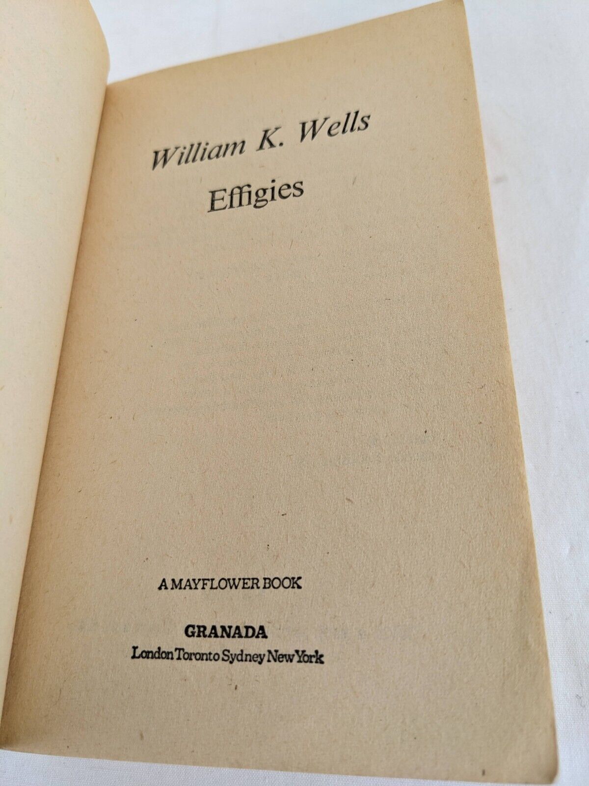 Effigies by William K Wells 1980 Horror