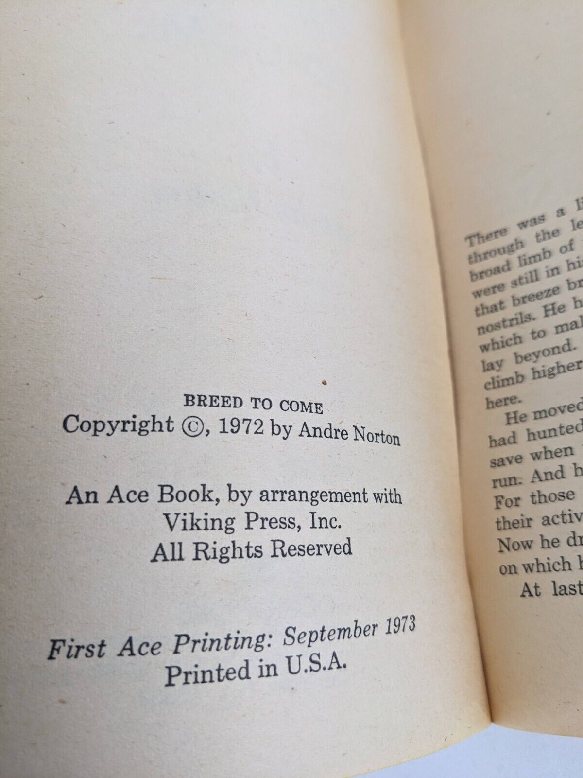 Breed to come by Andre Norton 1973