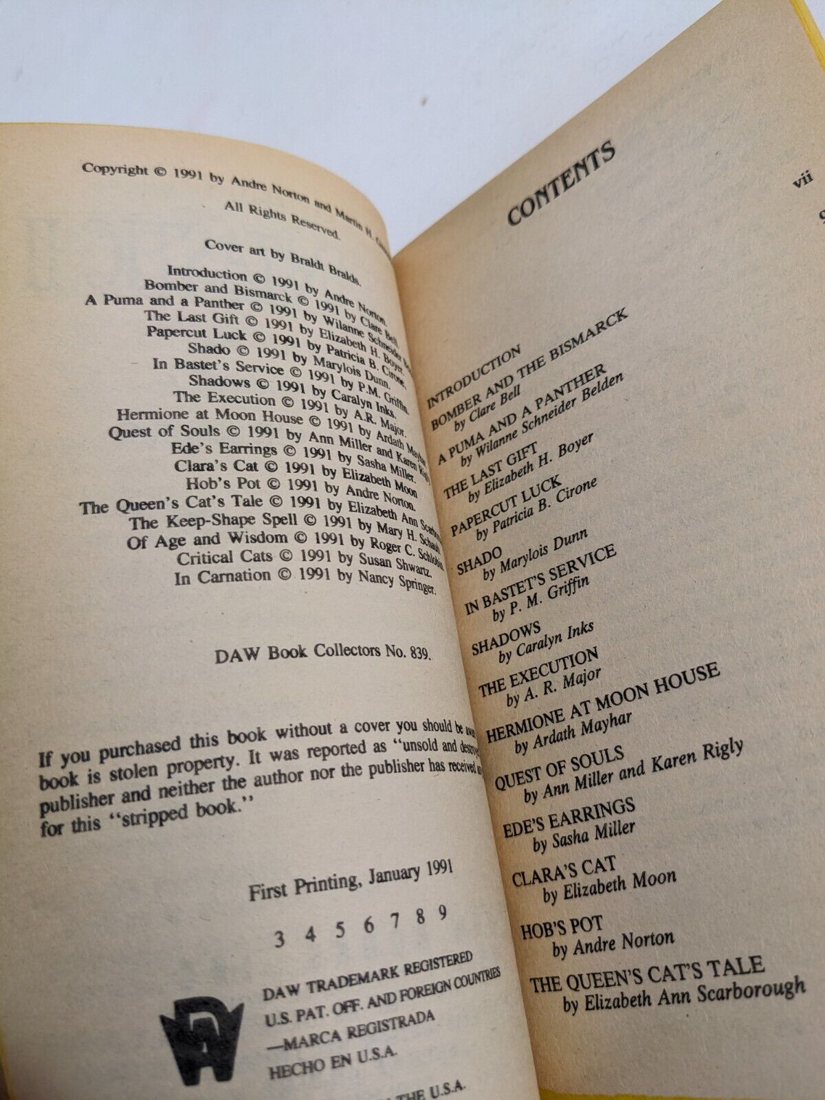 Catfantastic series x 4 by Andre Norton / Martin H. Greenberg 1991 Short Stories