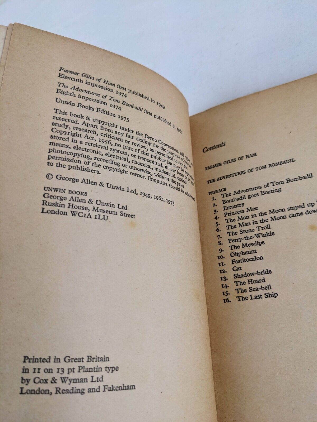 Farmer Giles of Ham / The Adventures of Tom Bombadil by J.R.R. Tolkien 1975
