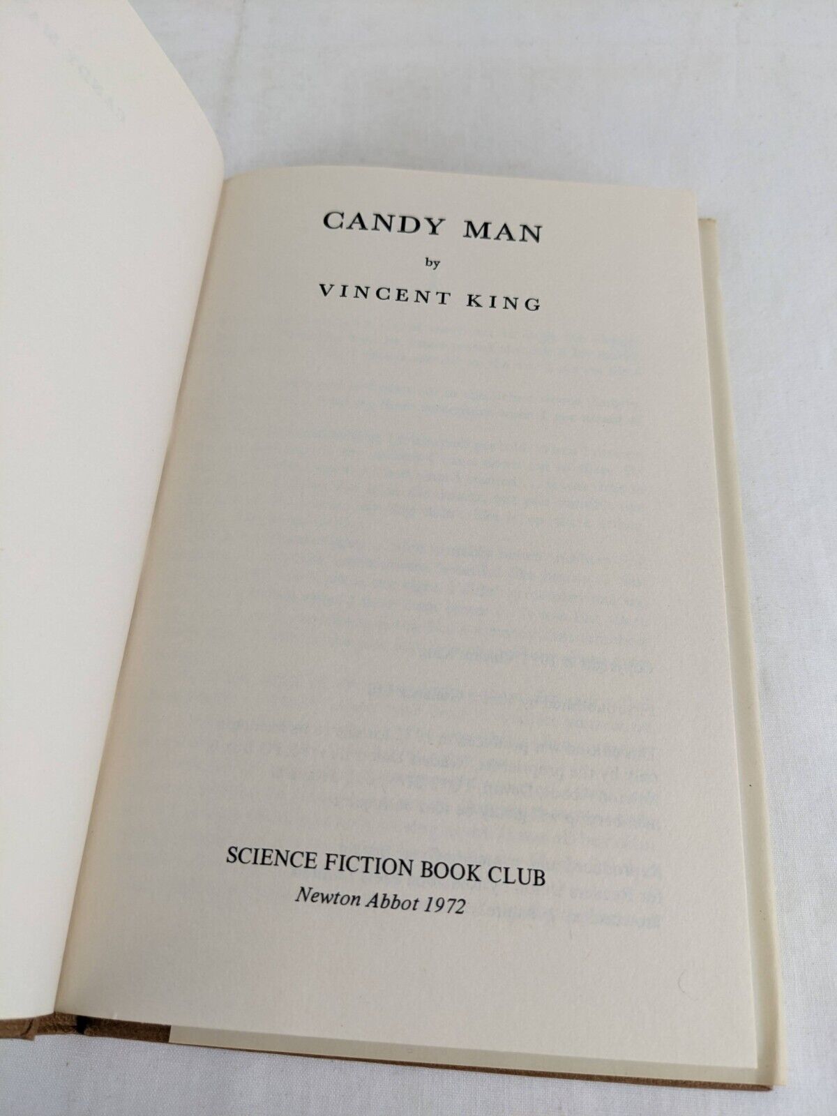 Candy Man by Vincent King 1972 Hardcover