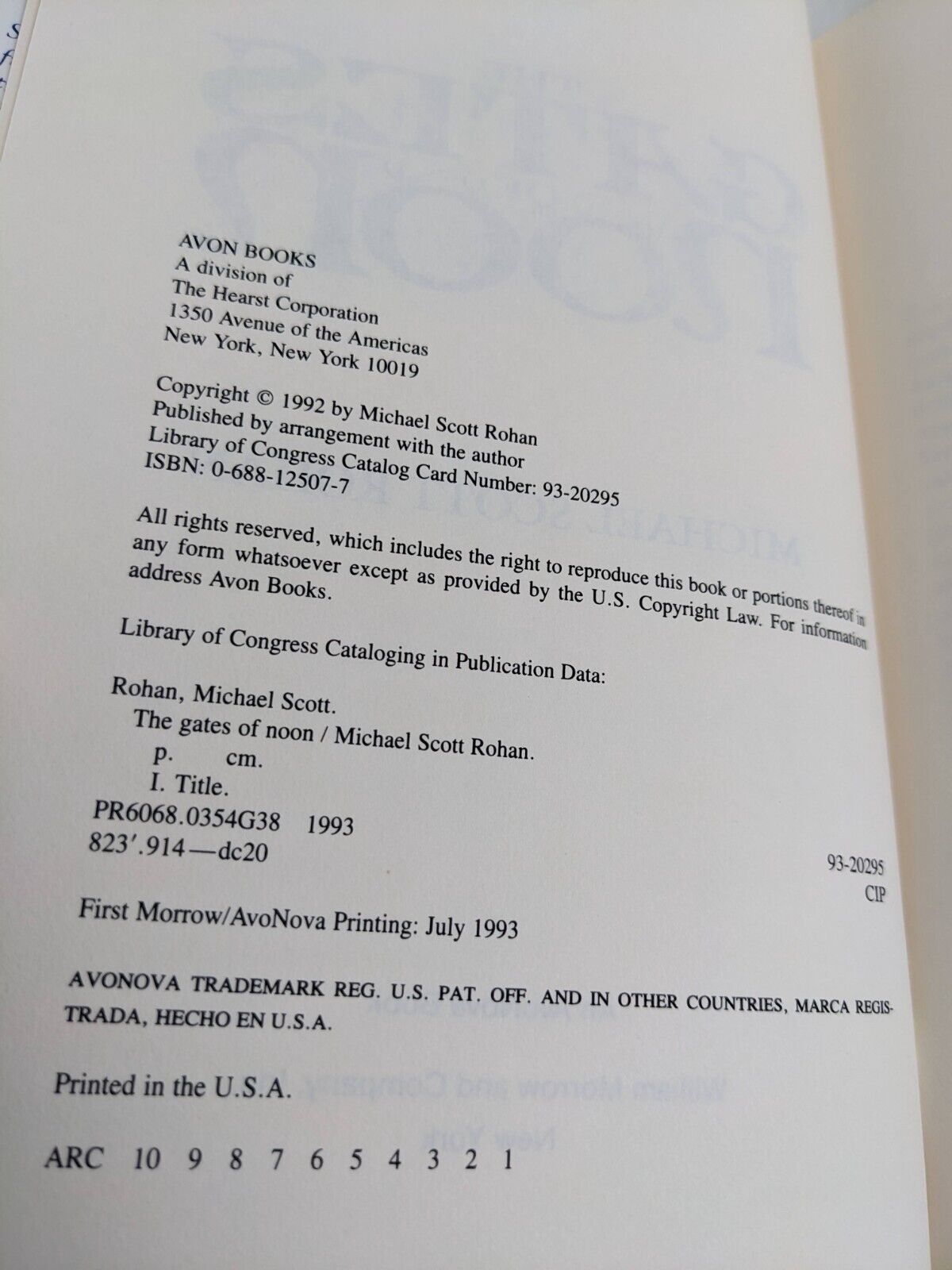 The gates of noon by Michael Scott Rohan 1993 Hardcover The Spiral