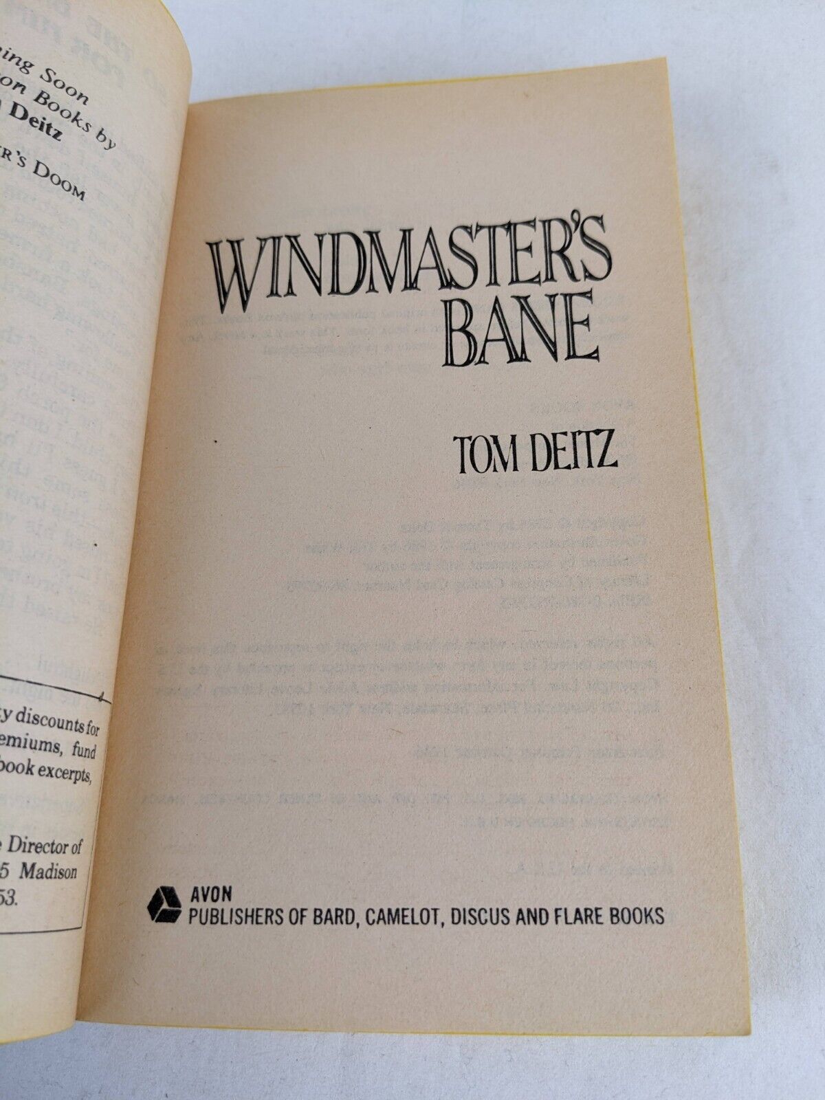Windmaster's bane by Tom Deitz 1986 David Sullivan