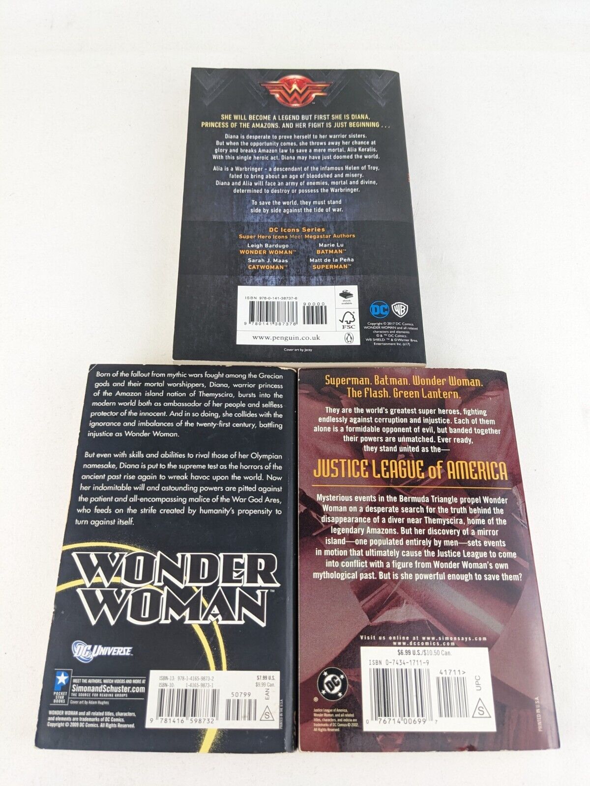 Wonder woman x 3 books - Warbringer, Wonder woman & Mythos - Bardugo, Perry, Lay