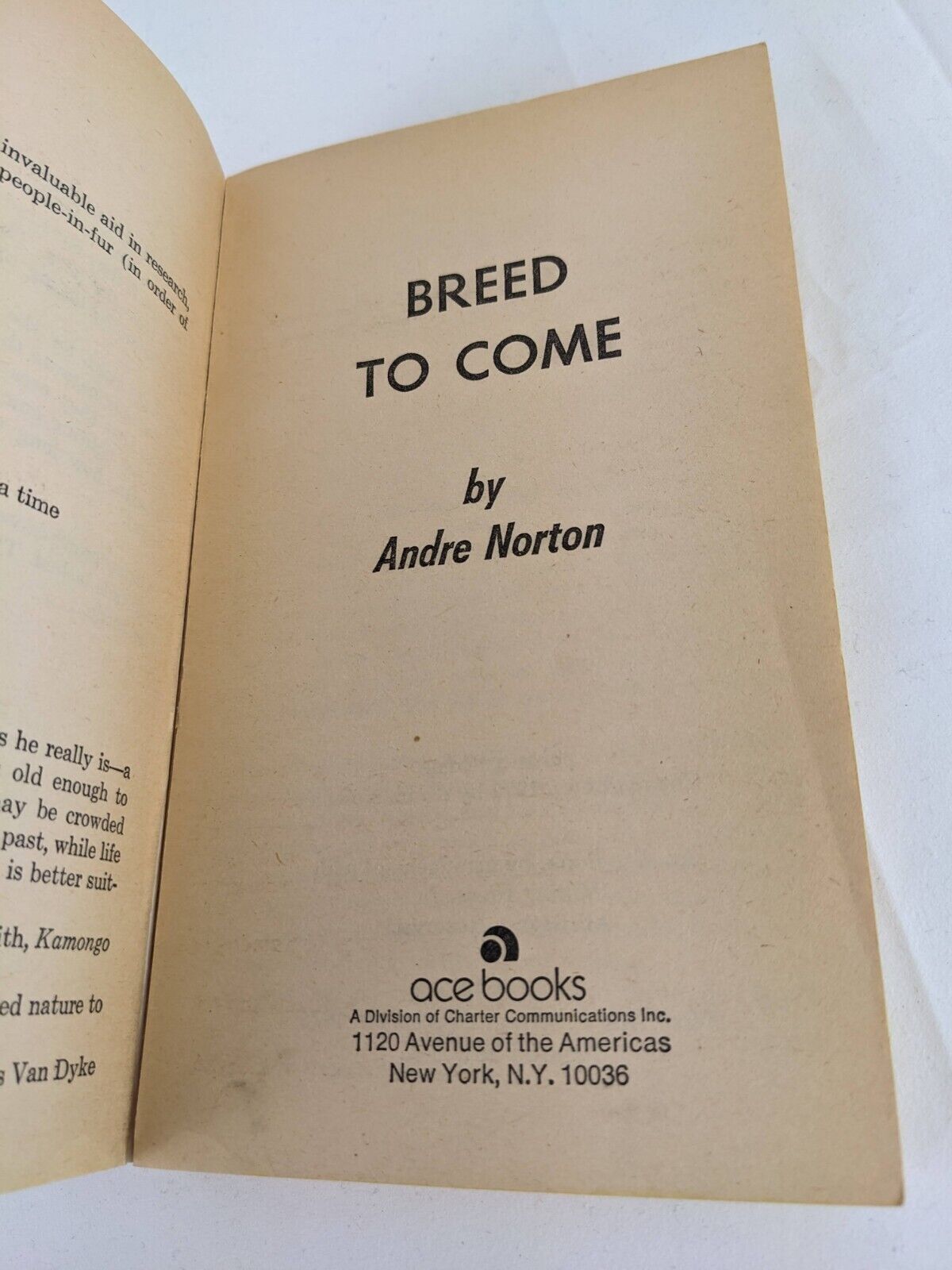 Breed to come by Andre Norton 1973