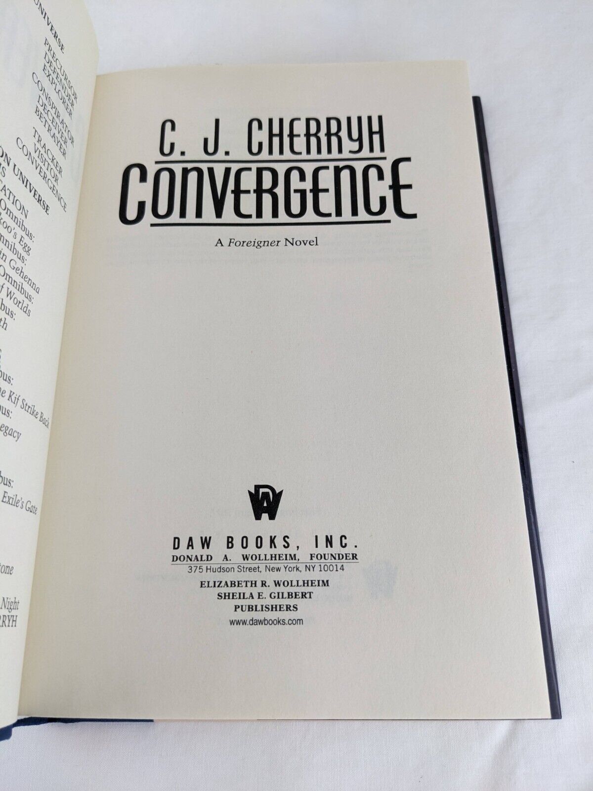 Convergence by C.J. Cherryh 2017 Foreigner Hardcover First edition