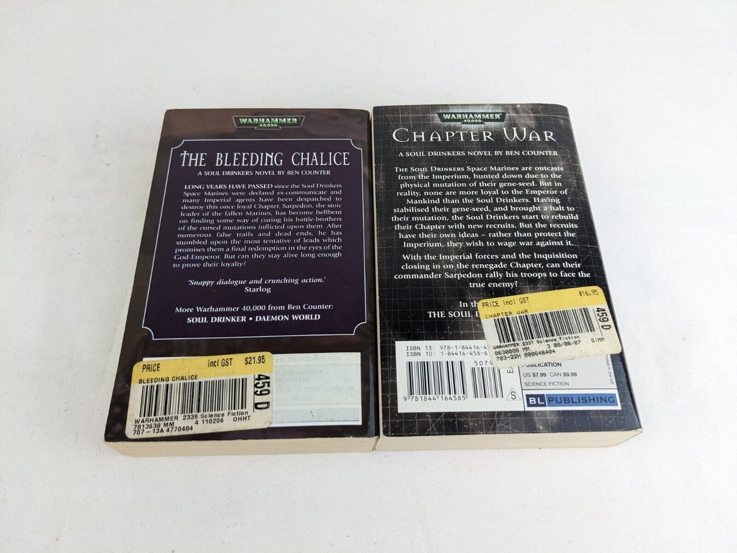 Warhammer: Bleeding Chalice & Chapter War by Ben Counter 2003 Soul Drinkers