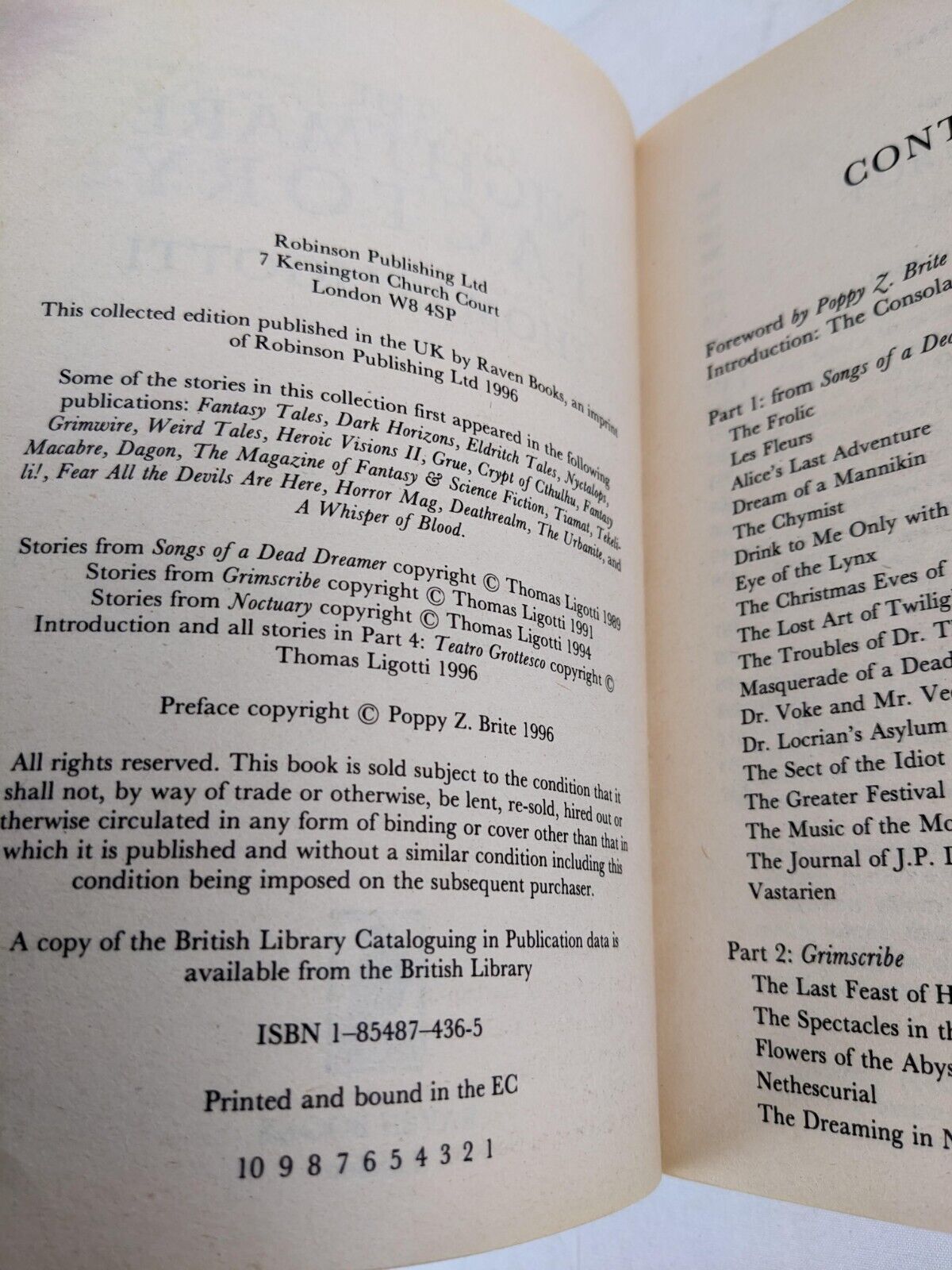 The nightmare factory by Thomas Ligotti 1996