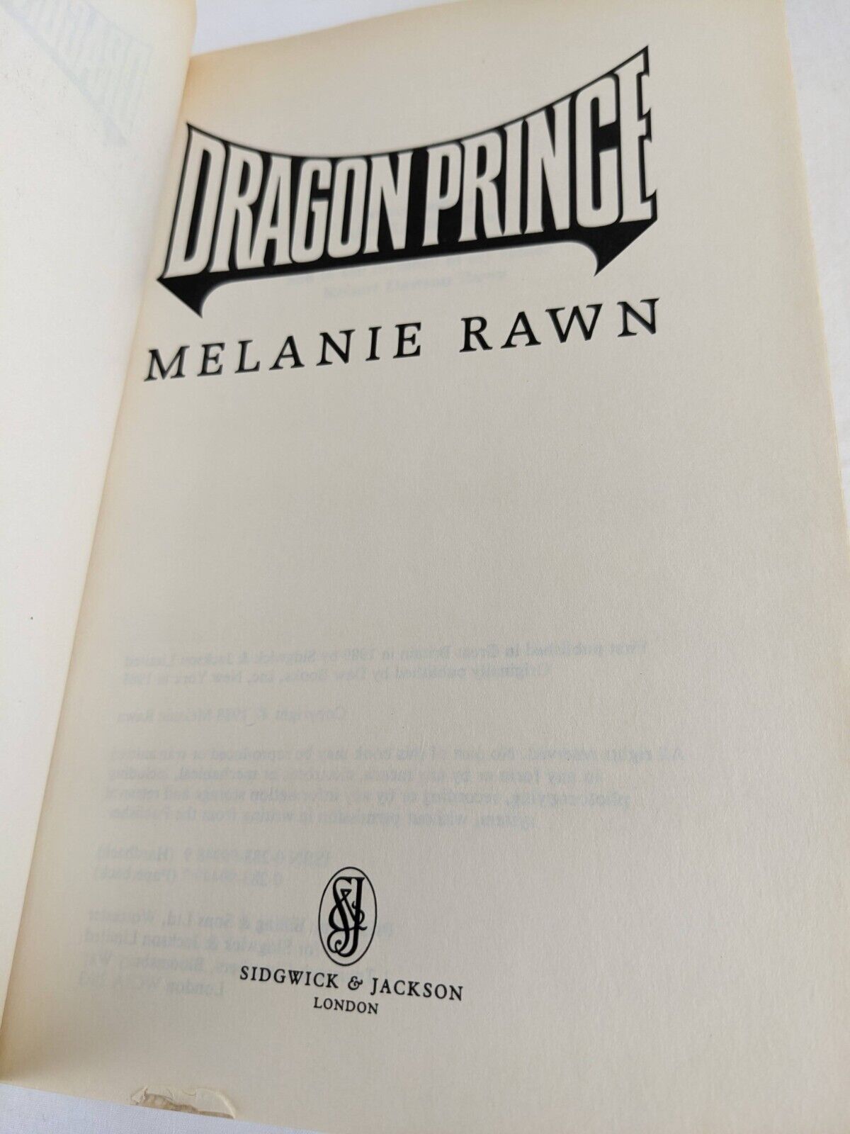 Dragon Prince by Melanie Rawn 1989 Large Format