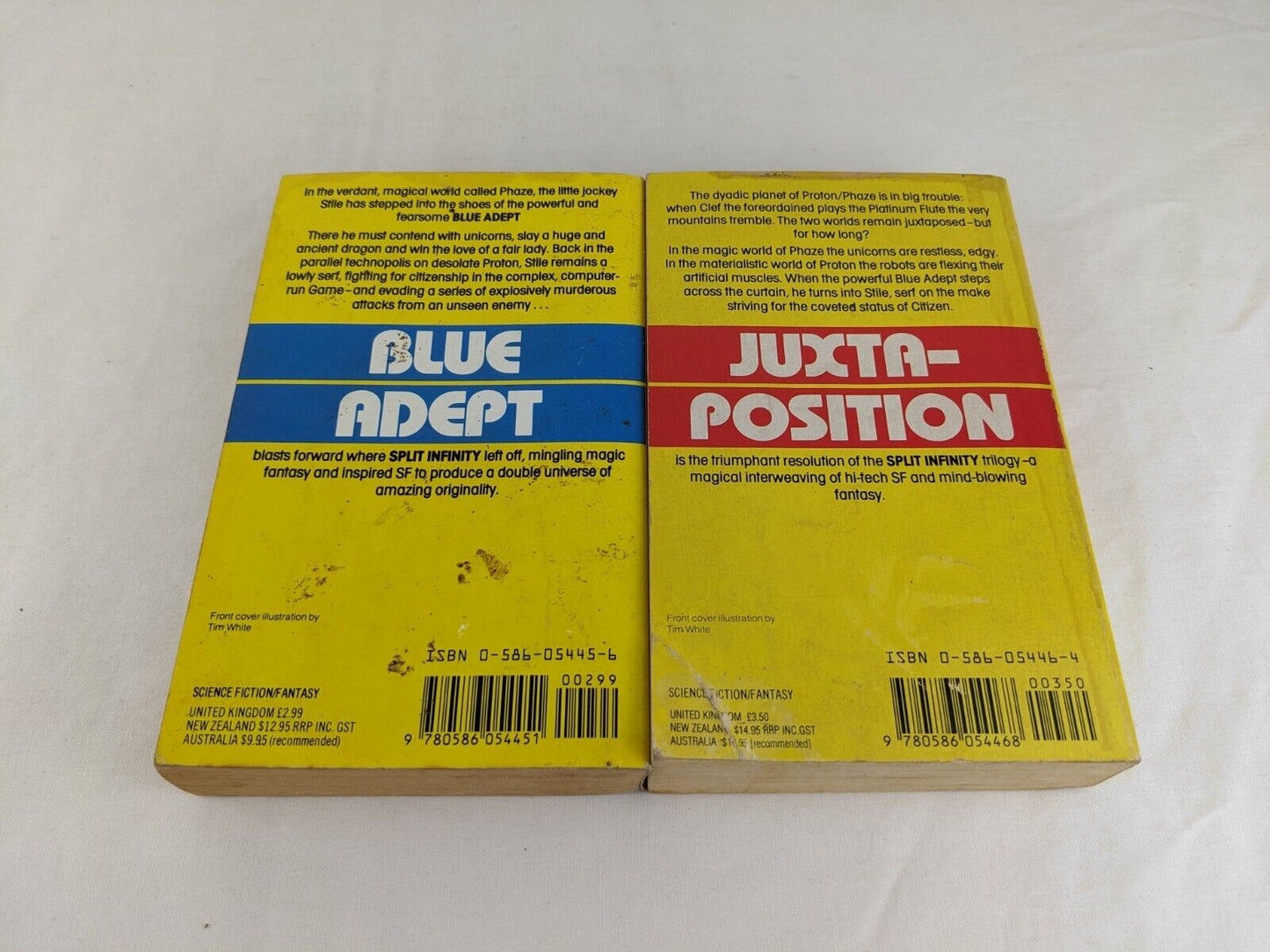 Blue Adept & Juxtaposition by Piers Anthony 1989 Split Infinity