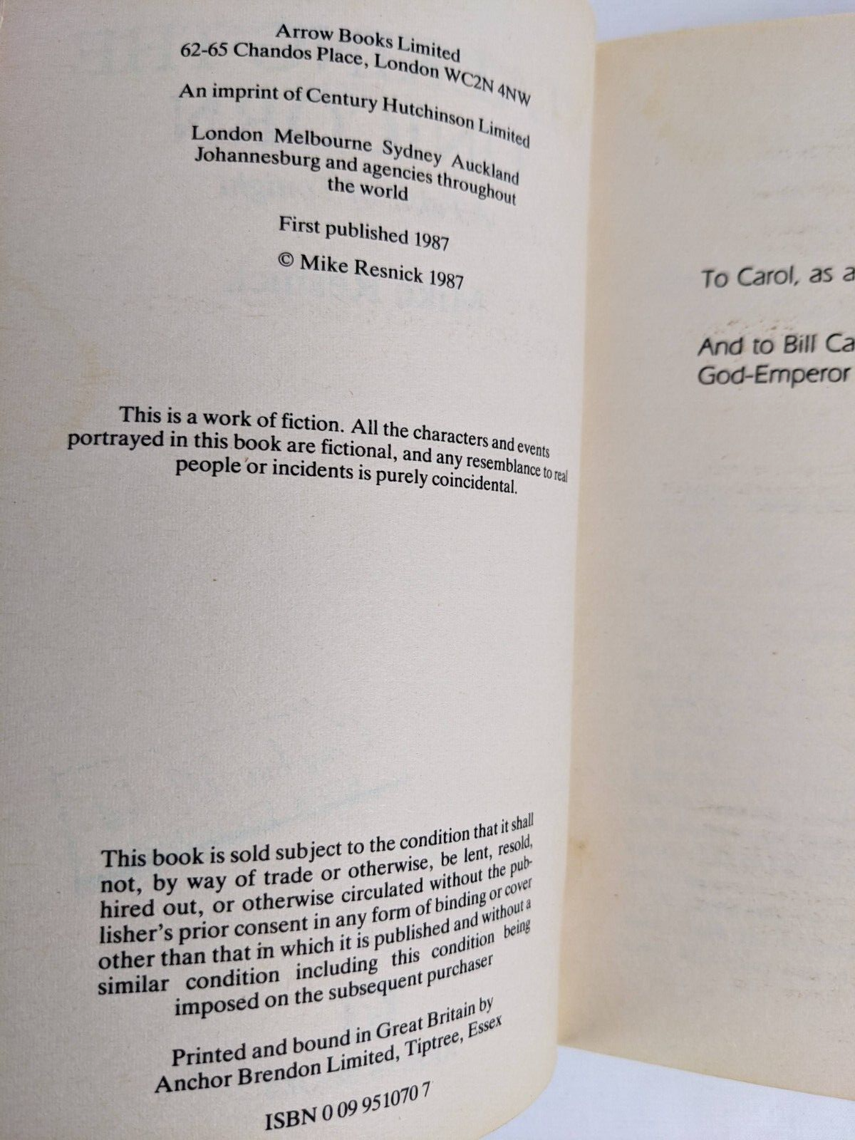 Mike Resnick x 3 - Eros at Nadir, Stalking the unicorn & the dark lady 1986
