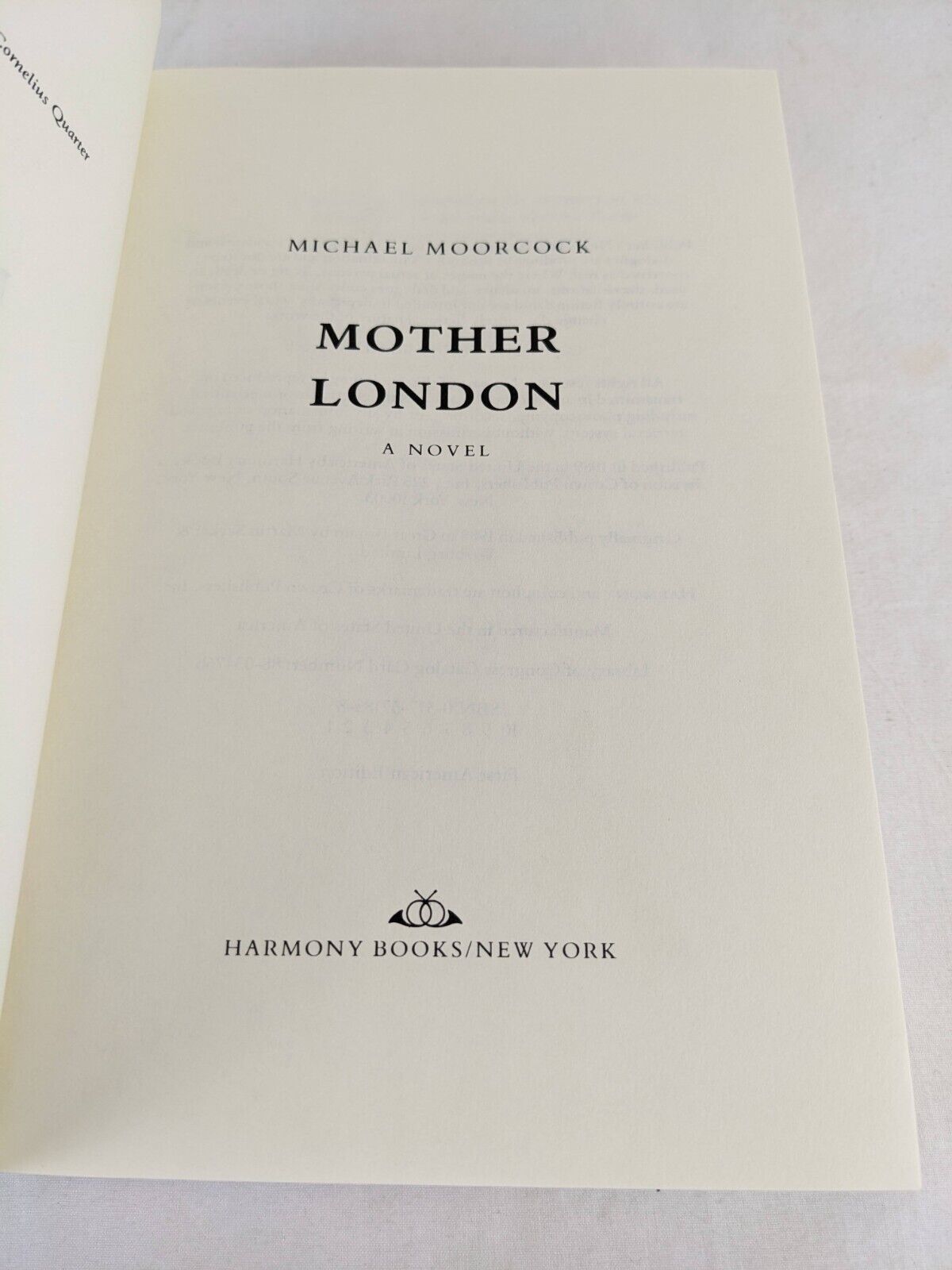 Mother London by Michael Moorcock 1988 hardcover US First Edition