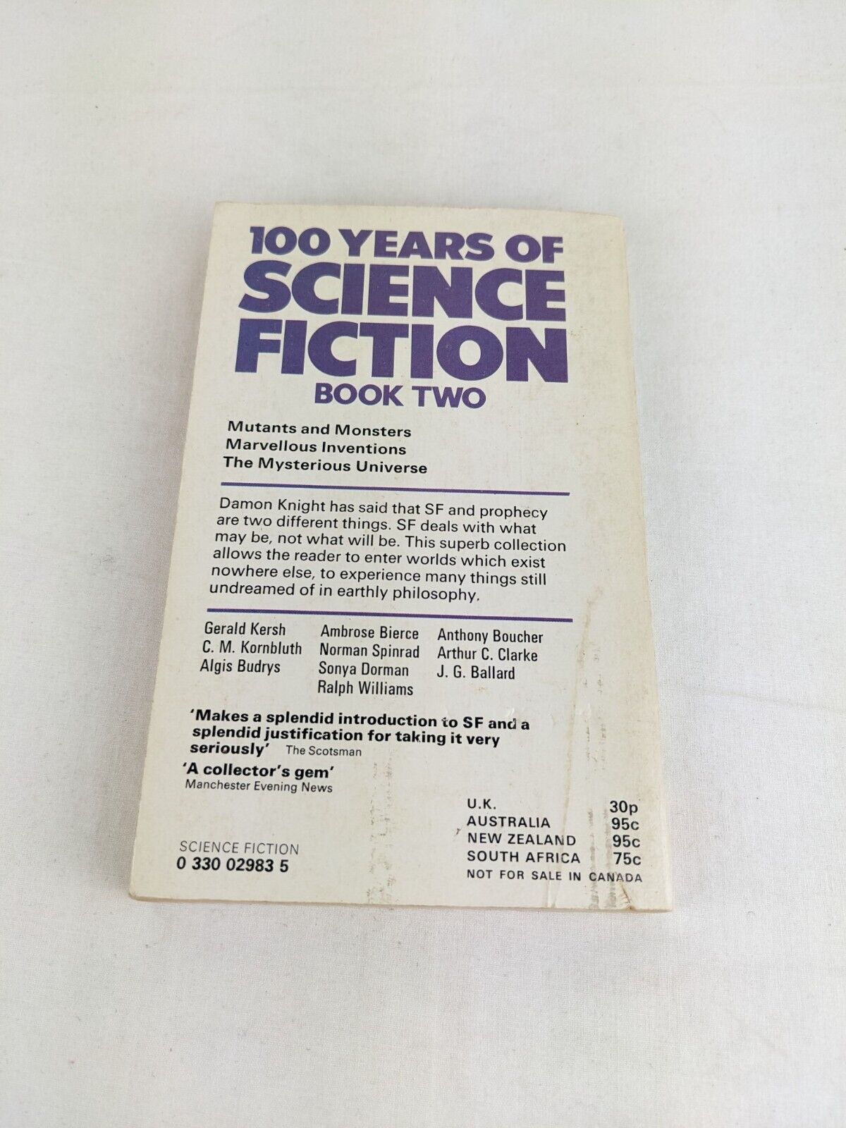 100 years of science fiction book two edited by Damon Knight 1972