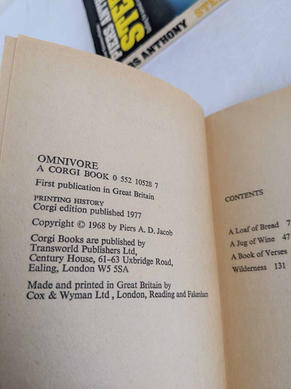 Omnivore 1977 & Steppe 1976 by Piers Anthony