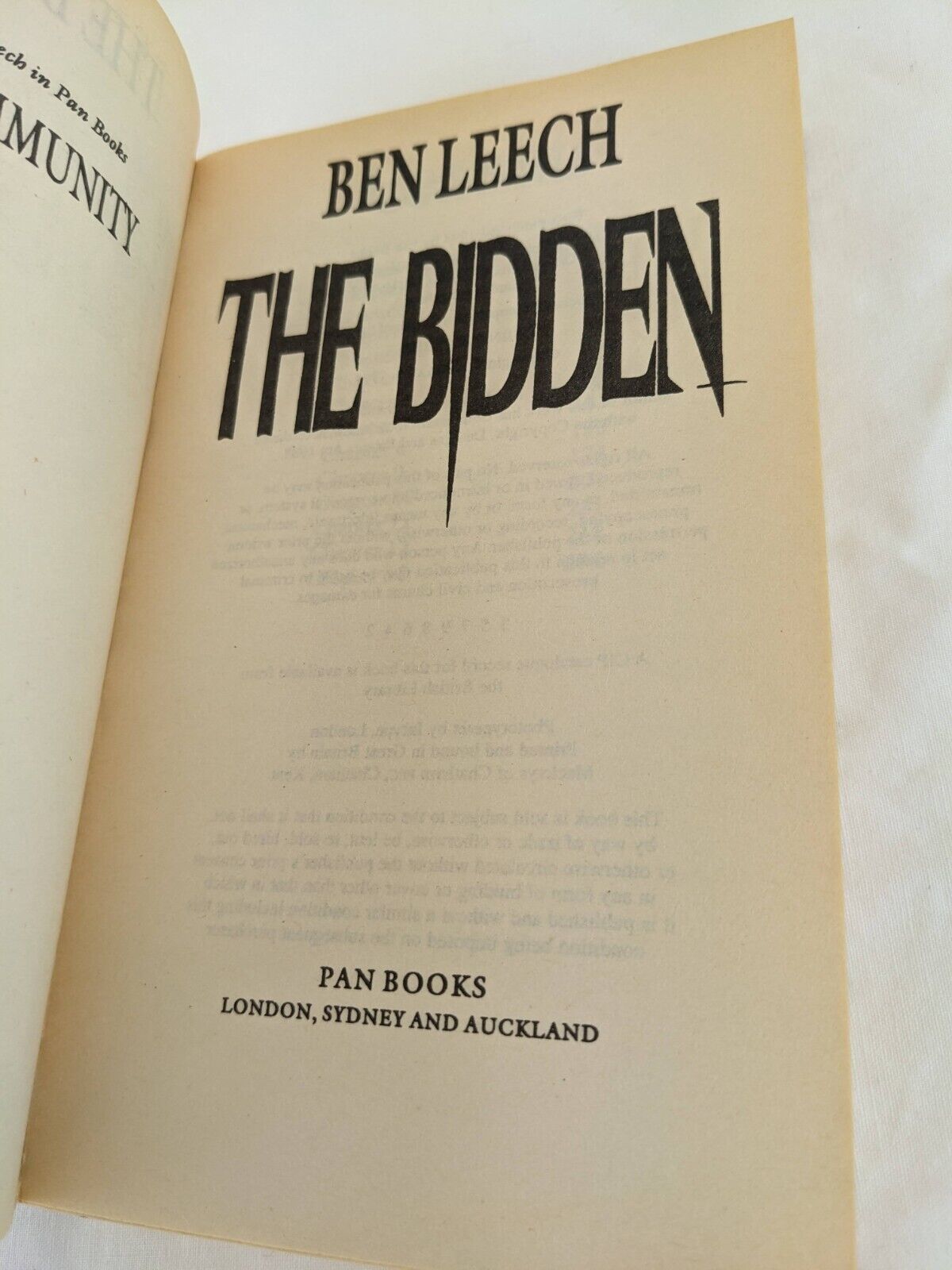 The Bidden by Ben Leech 1994 Horror