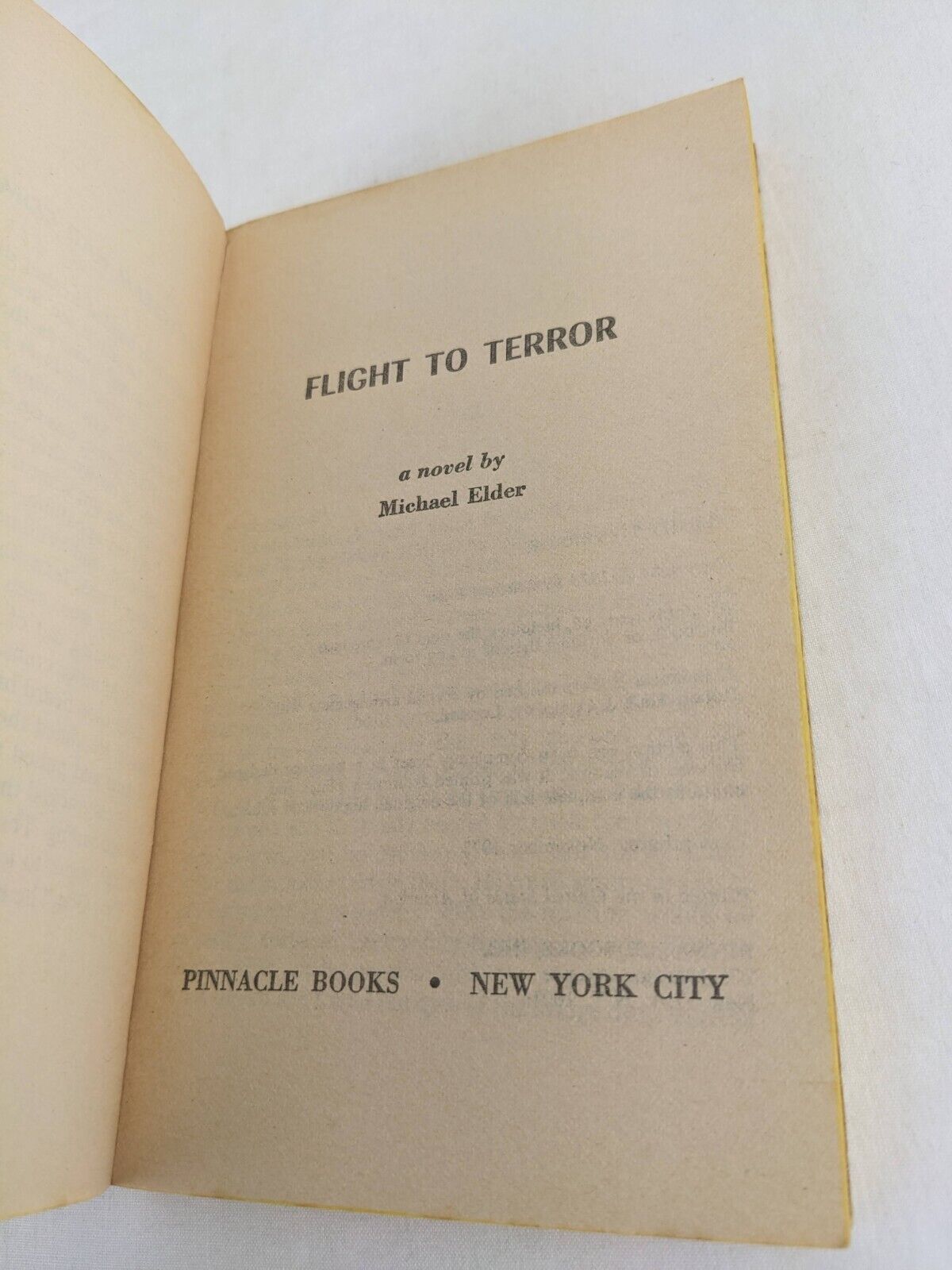 Flight to terror by Michael Elder 1973 First Printing