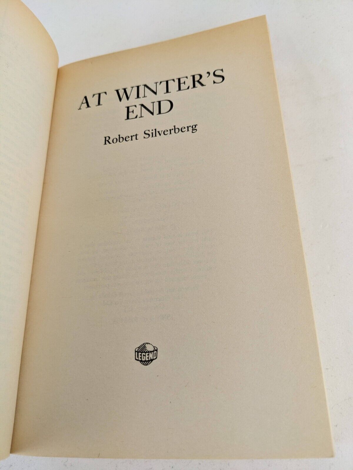 At winter's end by Robert Silverberg 1990 New Springtime - Legend publishing