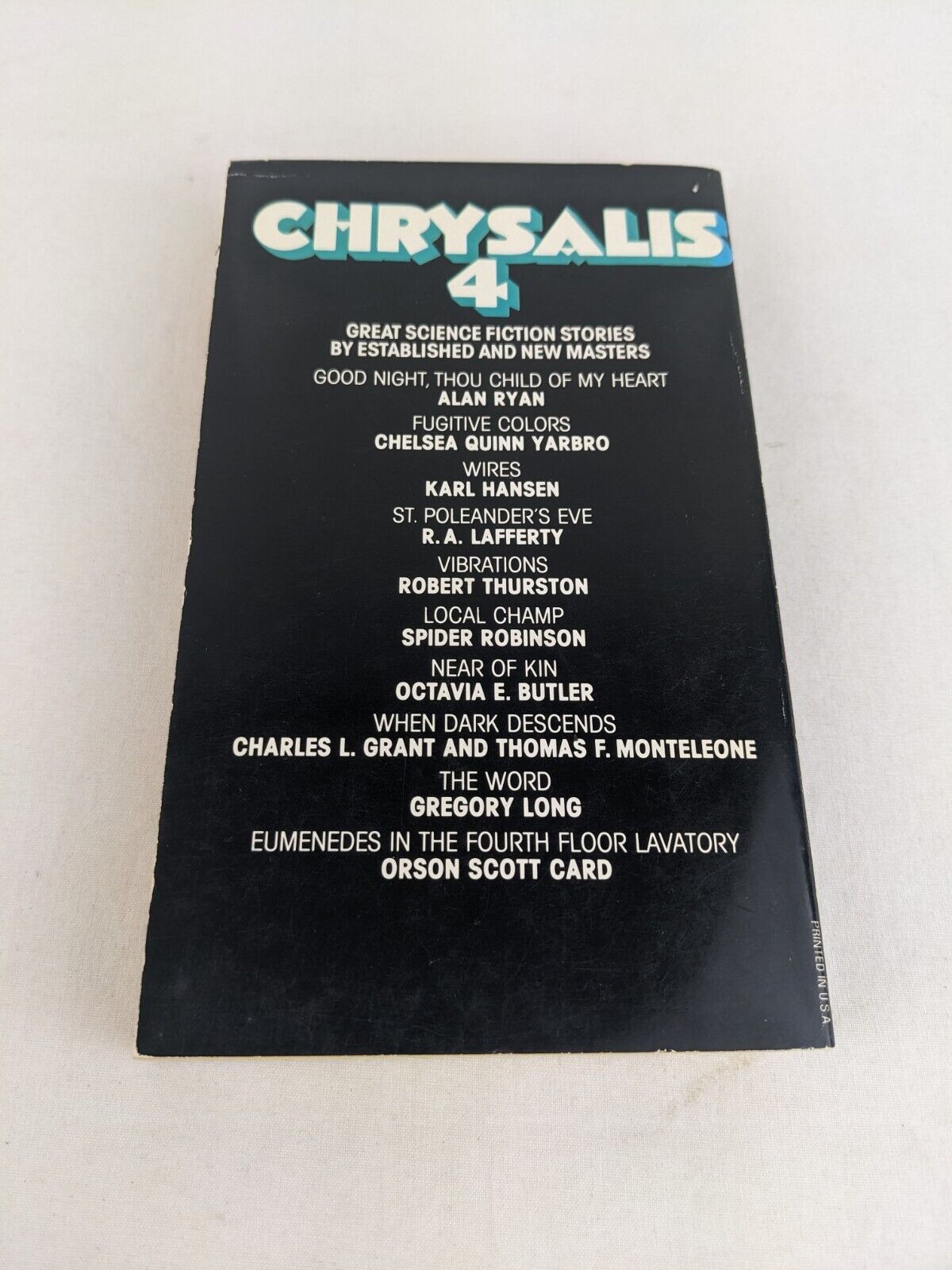 Chrysalis 4 edited by Roy Torgeson 1979 Zebra books