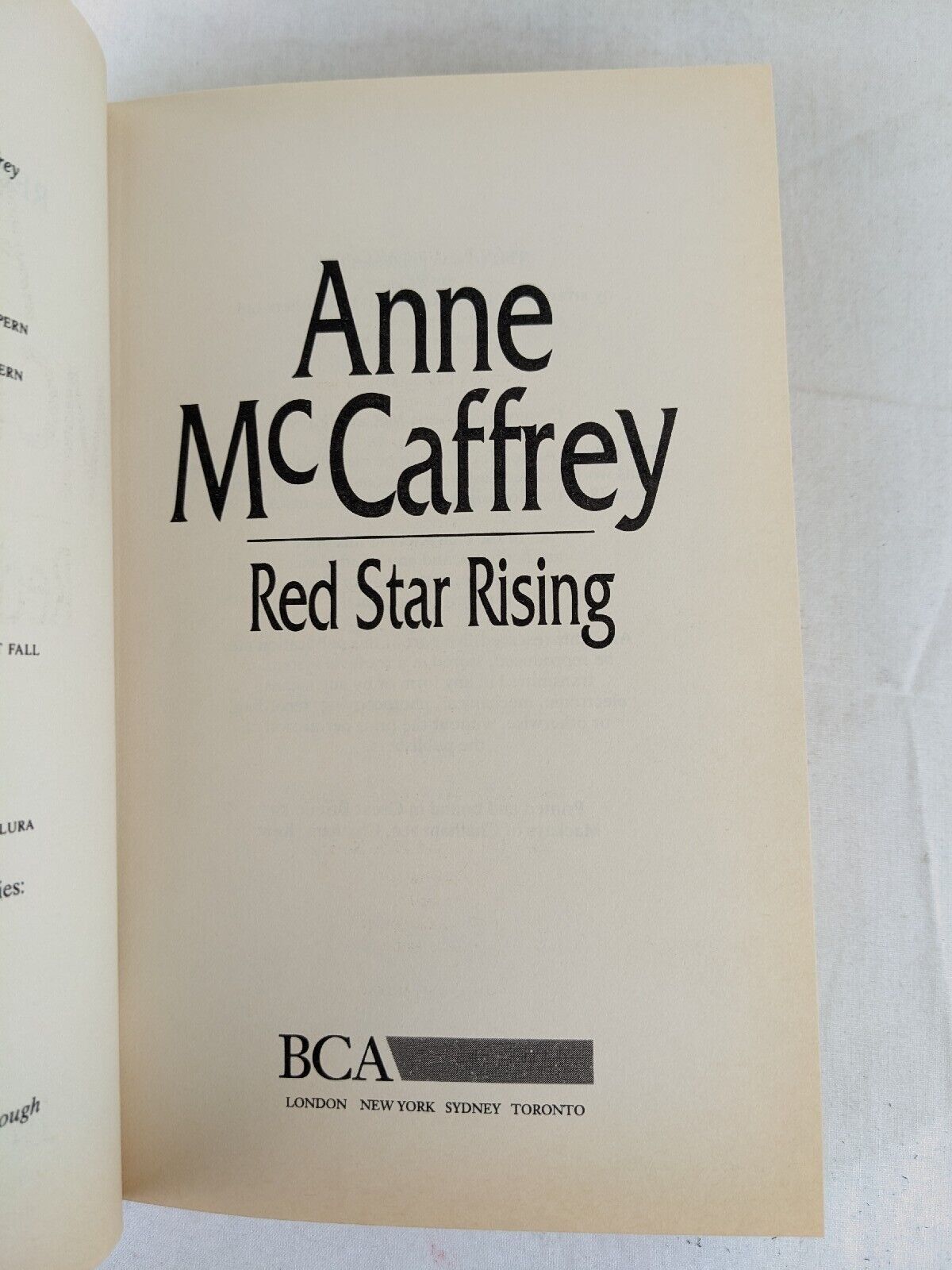 Red Star Rising By Anne McCaffrey 1996 Hardcover Second Chronicles Of Pern
