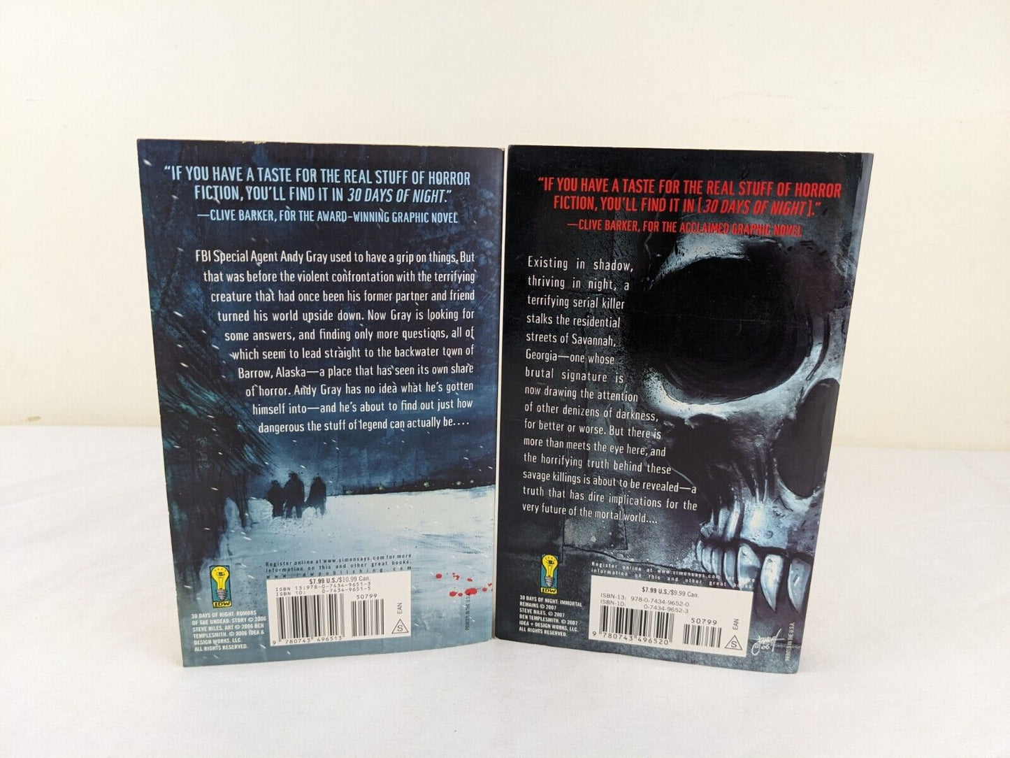 30 days of night: Rumors of the undead & Immortal remains by Steve Niles 2006