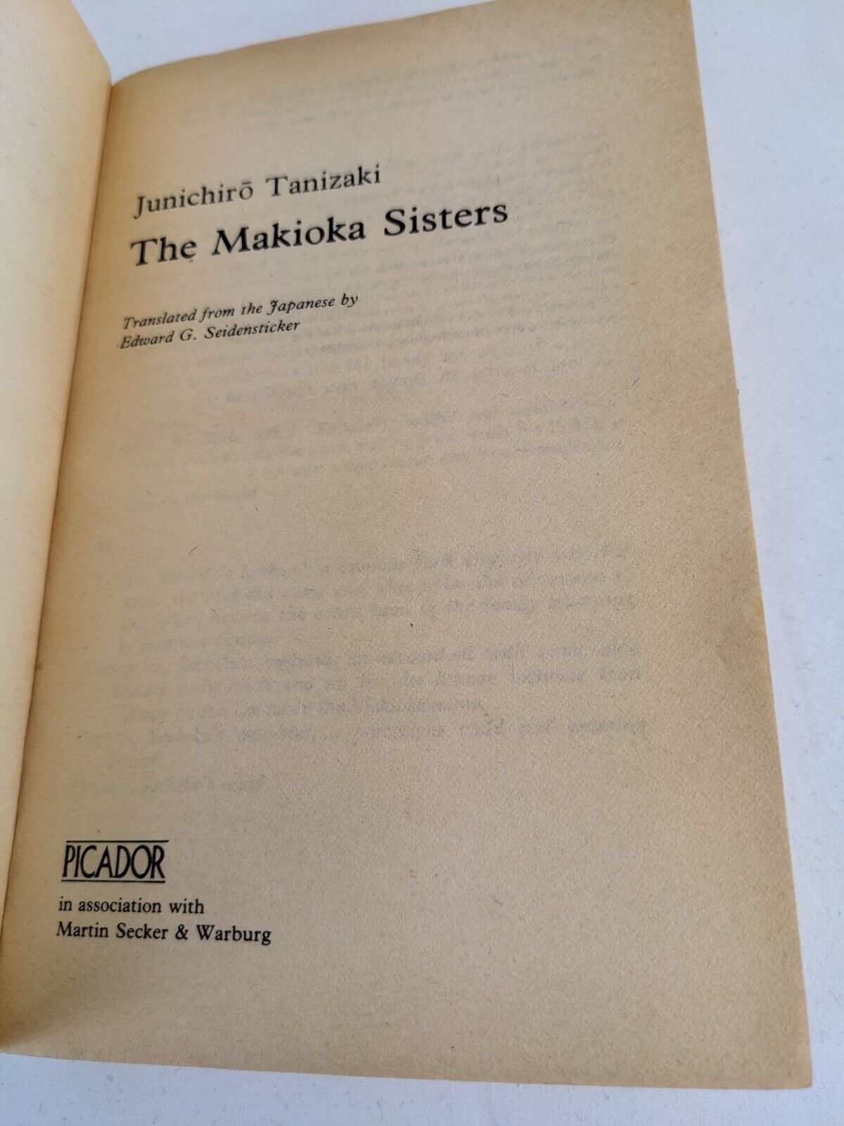 The makioka sisters by junichiro Tanizaki 1983