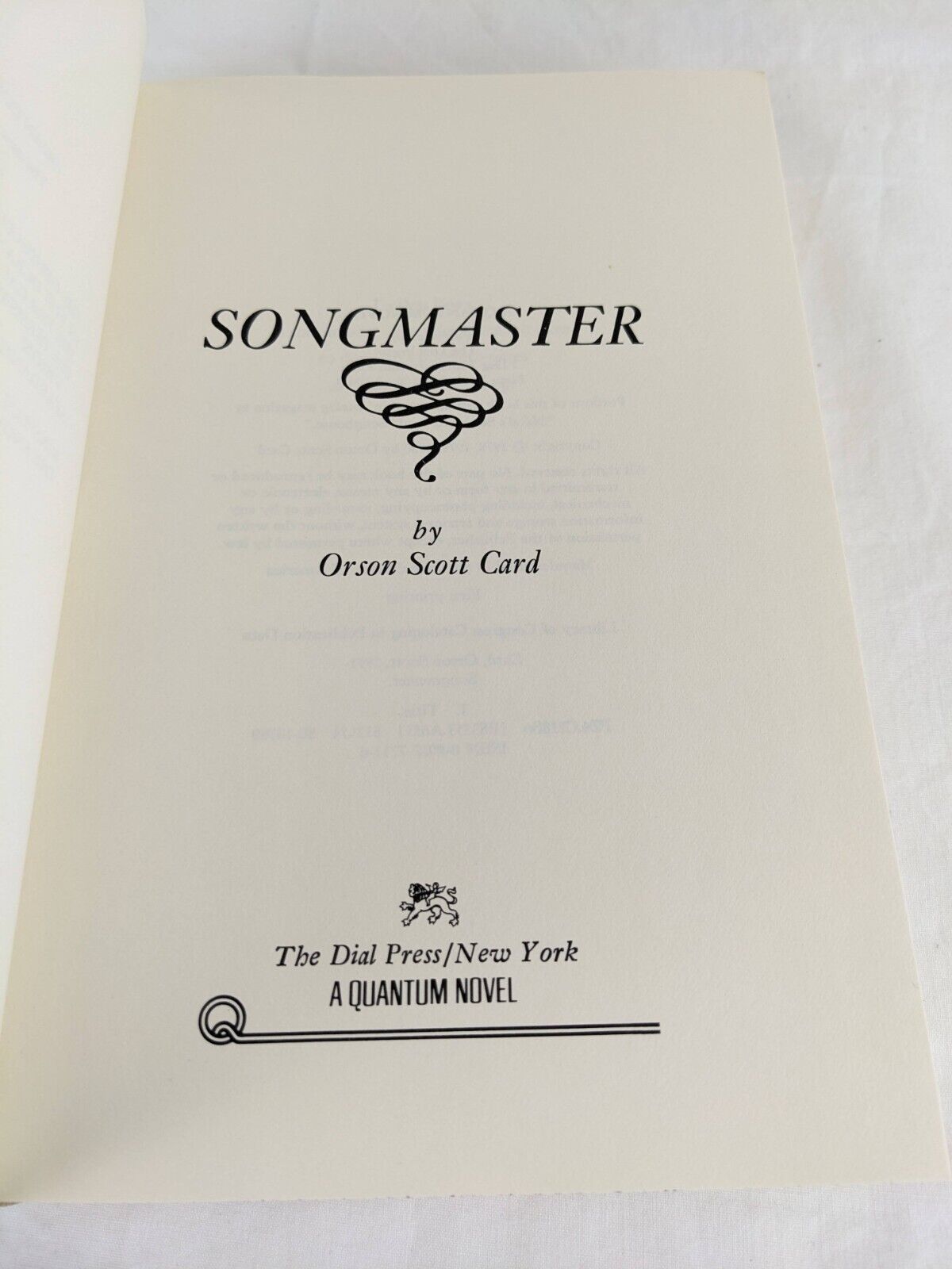 Songmaster by Orson Scott Card 1980 Hardcover First Edition