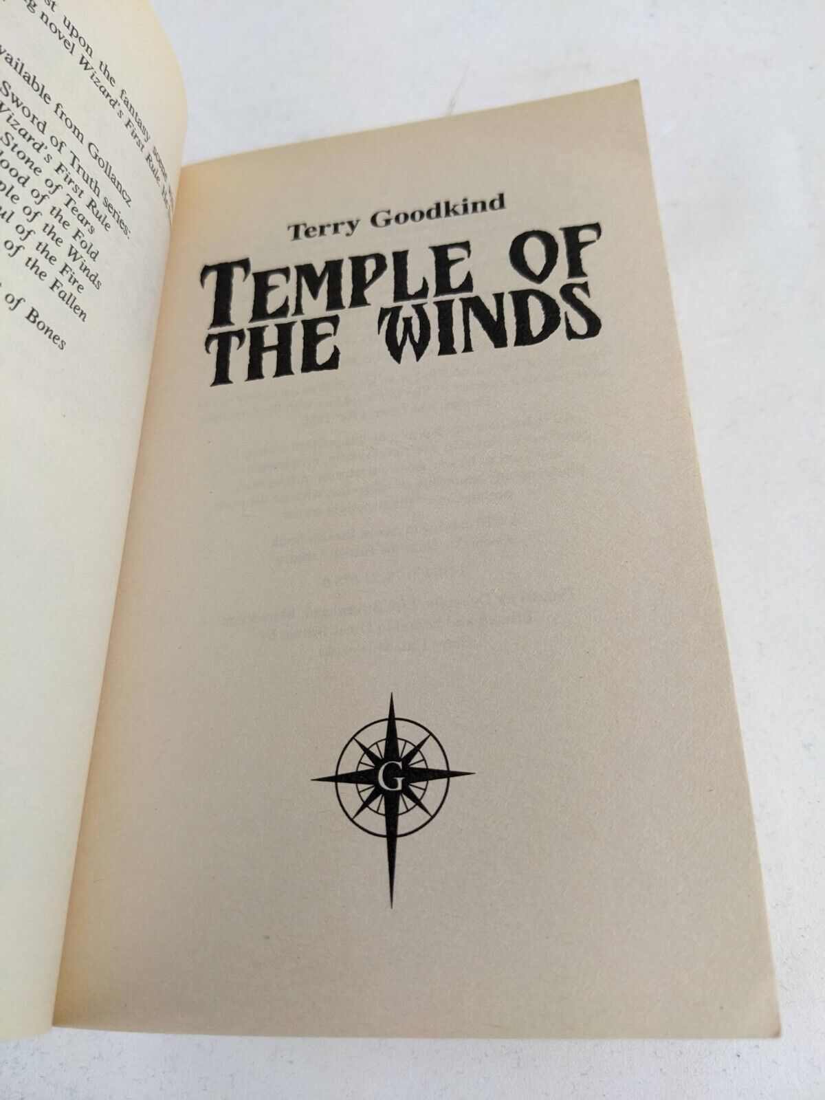 Temple of the winds by Terry Goodkind 2003 Sword of truth