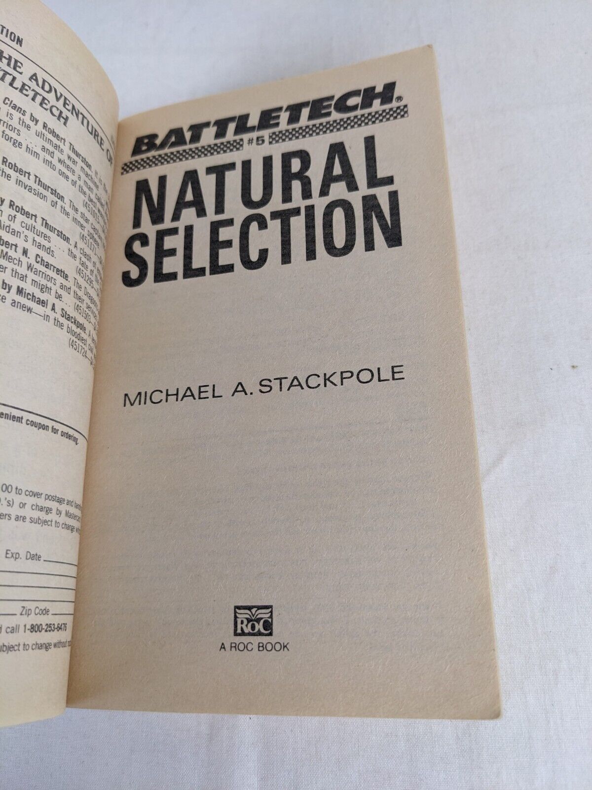 Battletech books x 6 by Michael A. Stackpole - Natural selection, freebirth etc.