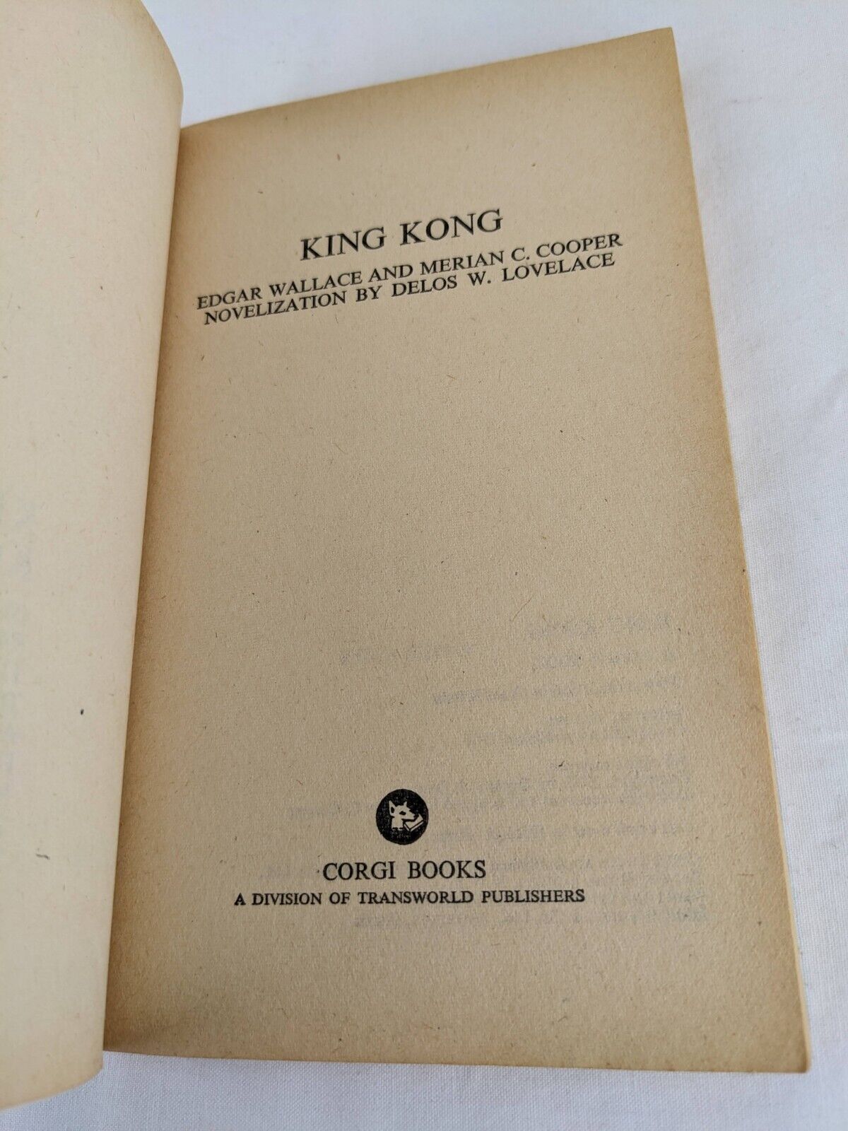 King Kong novelization by Delos W. Lovelace 1966