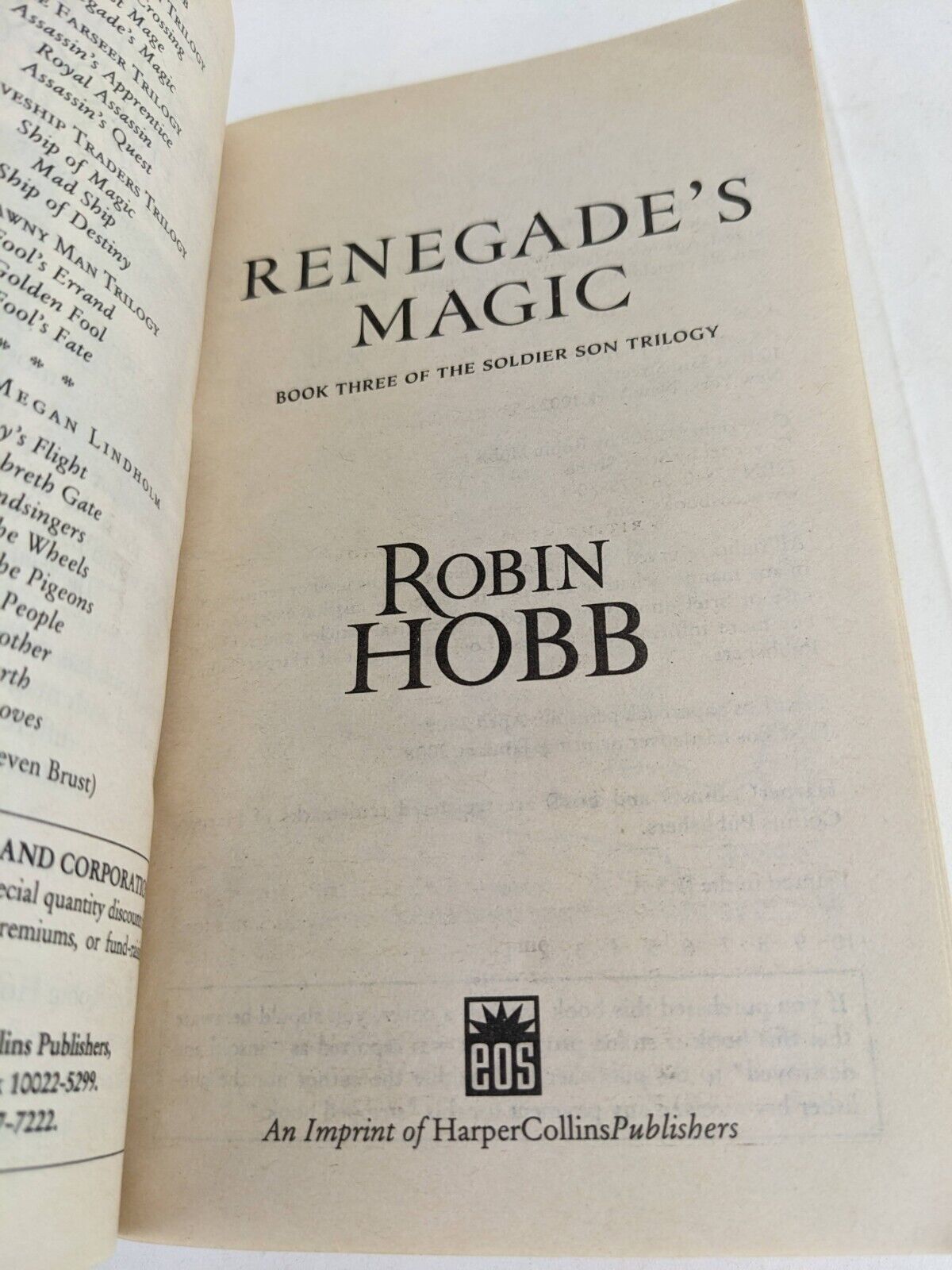Soldier son trilogy by Robin Hobb 2006 Shaman's crossing Mage & Renegade's Magic