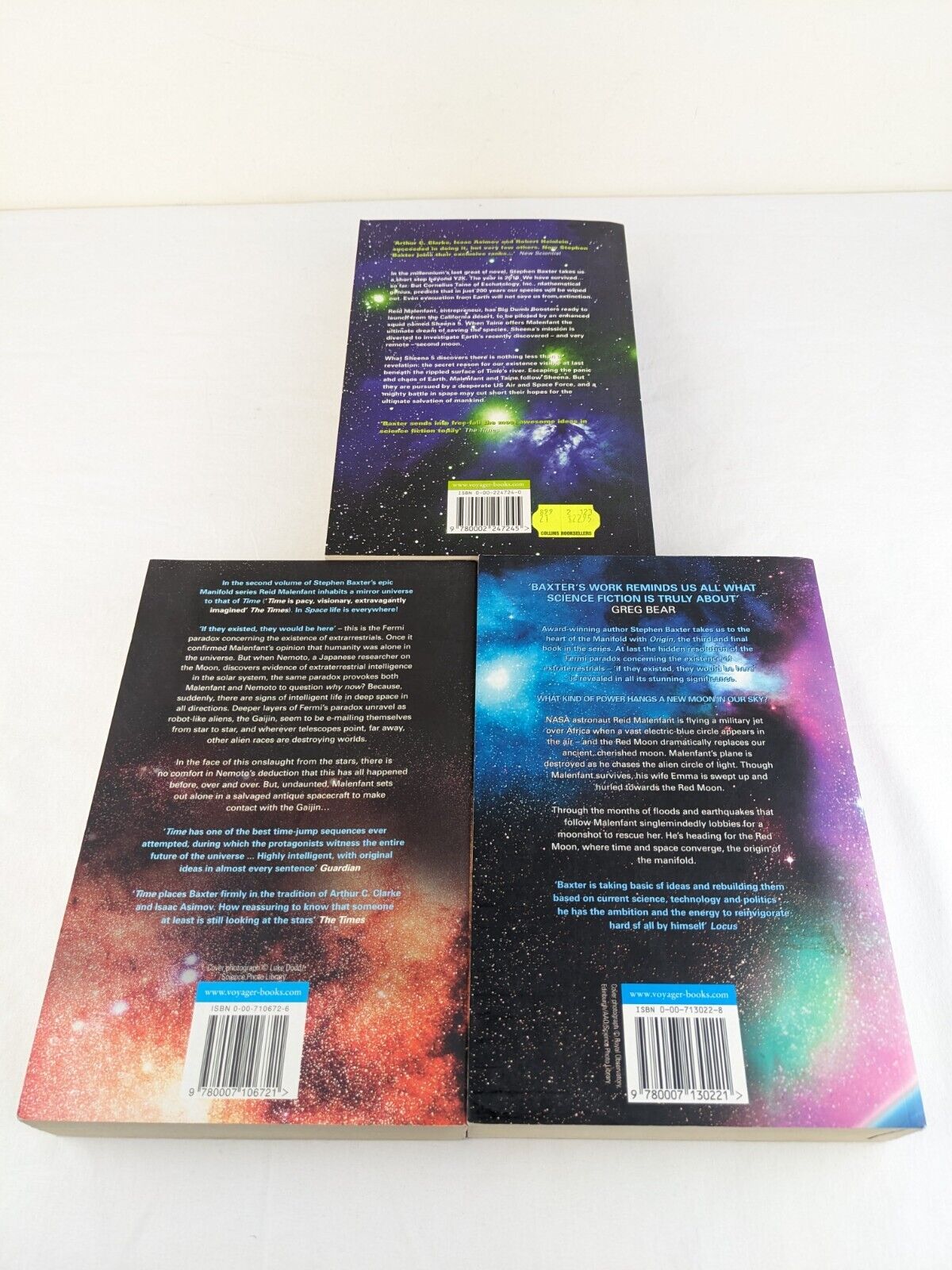 Manifold series by Stephen Baxter 1999 Time, Space, Origin
