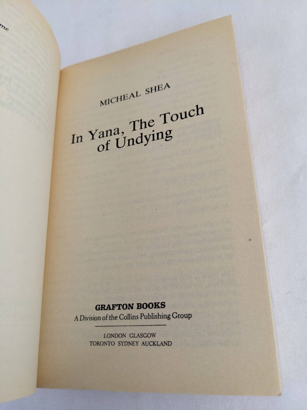 In Yana, the touch of undying by Michael Shea 1987 Grafton