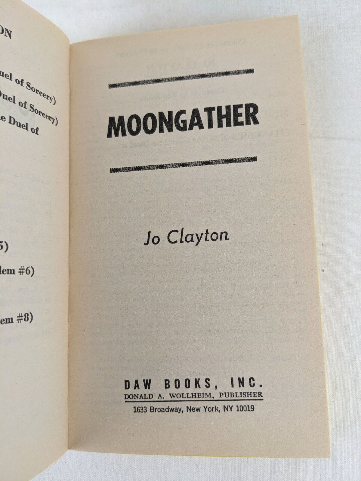 Moongather by Jo Clayton 1982 Duel of Sorcery