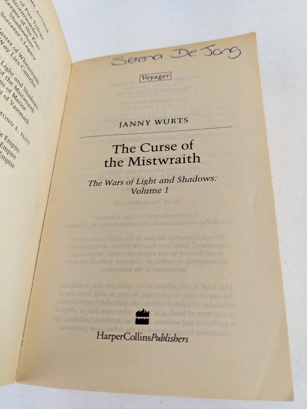 The wars of light and shadow by Janny Wurts Mistwraith Vastmark Gate Conspiracy