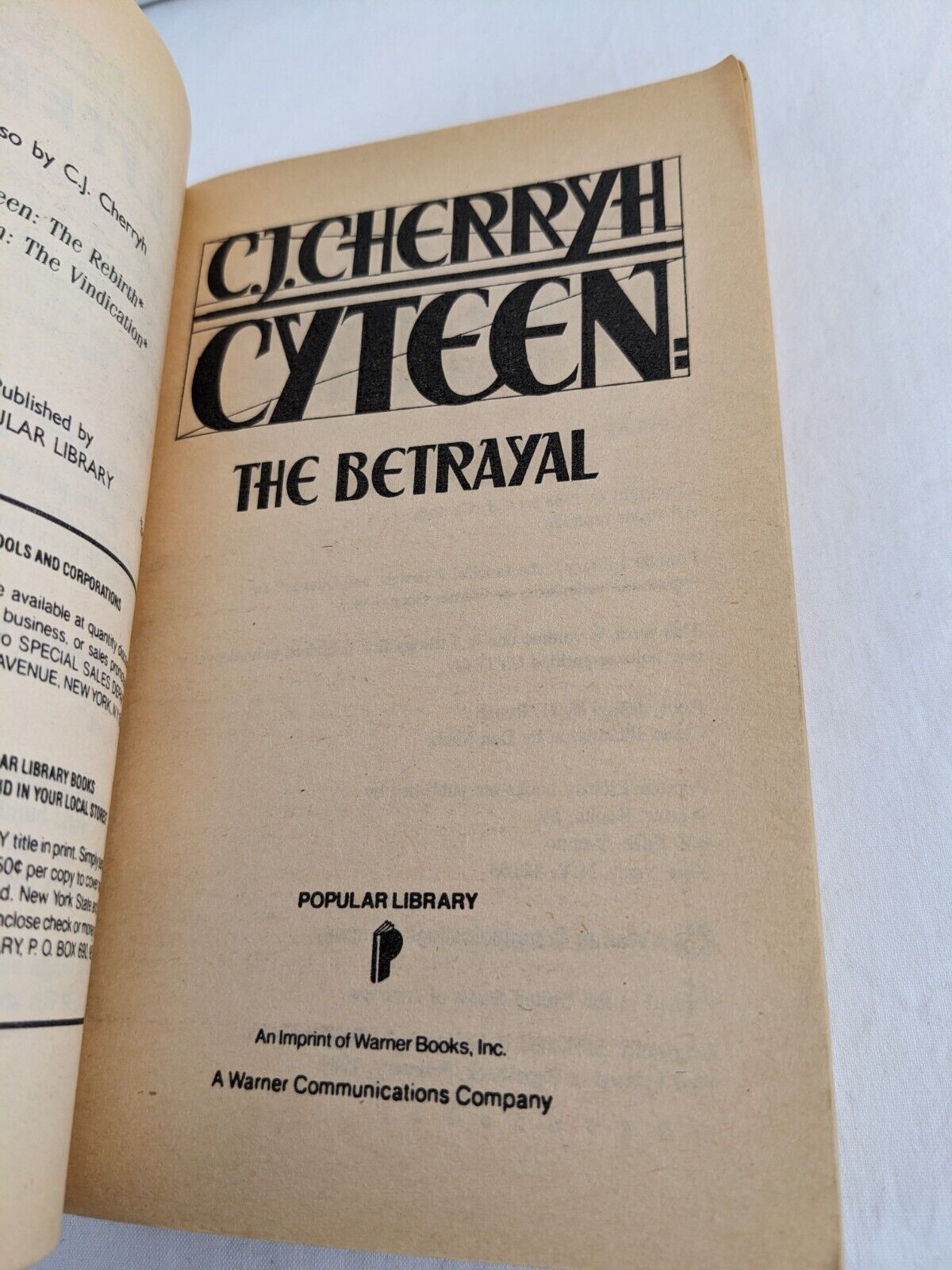 Cyteen: Betrayal & Rebirth by C.J. Cherryh 1989