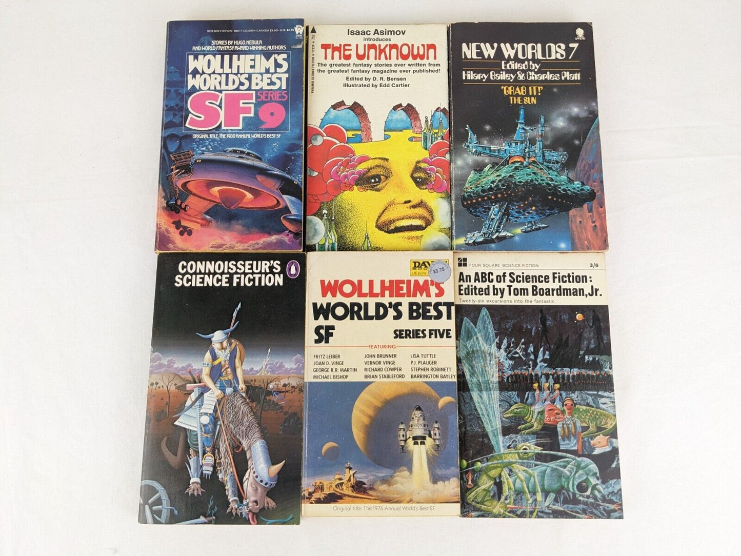 Vintage Science fiction short stories books x 6 Wollheim, Asimov, Tom Boardman