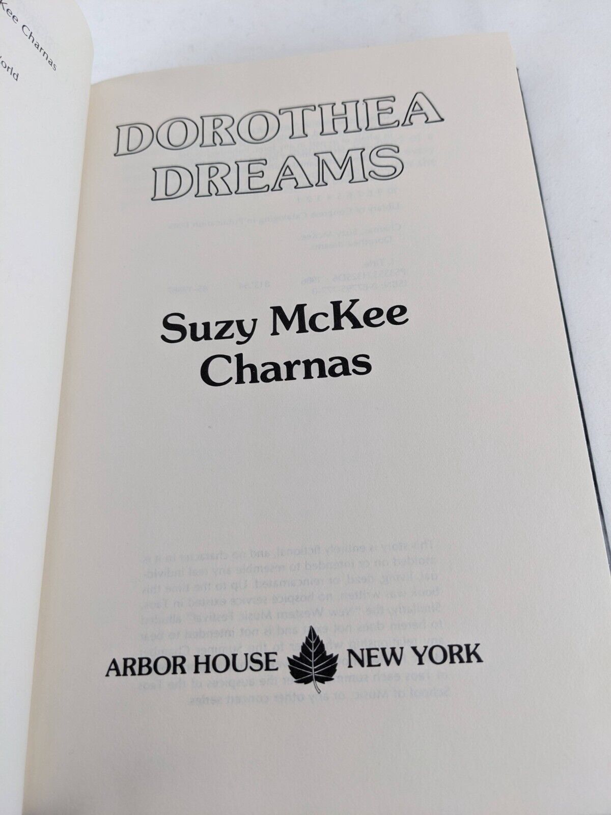 Dorothea dreams by Suzy McKee Charnas hardcover 1986