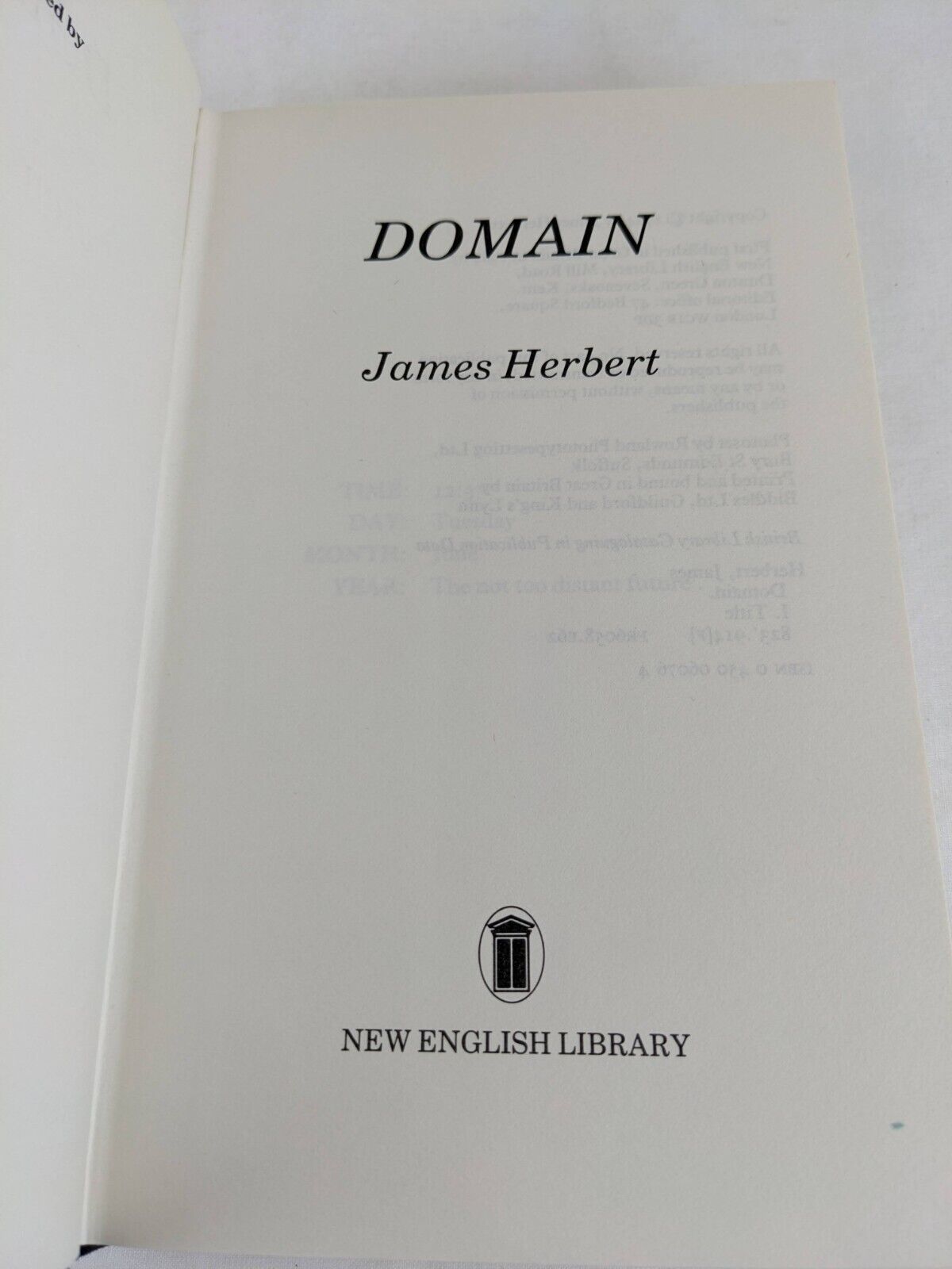 Domain by James Herbert 1984 UK First Edition Hardcover New English Library Rats