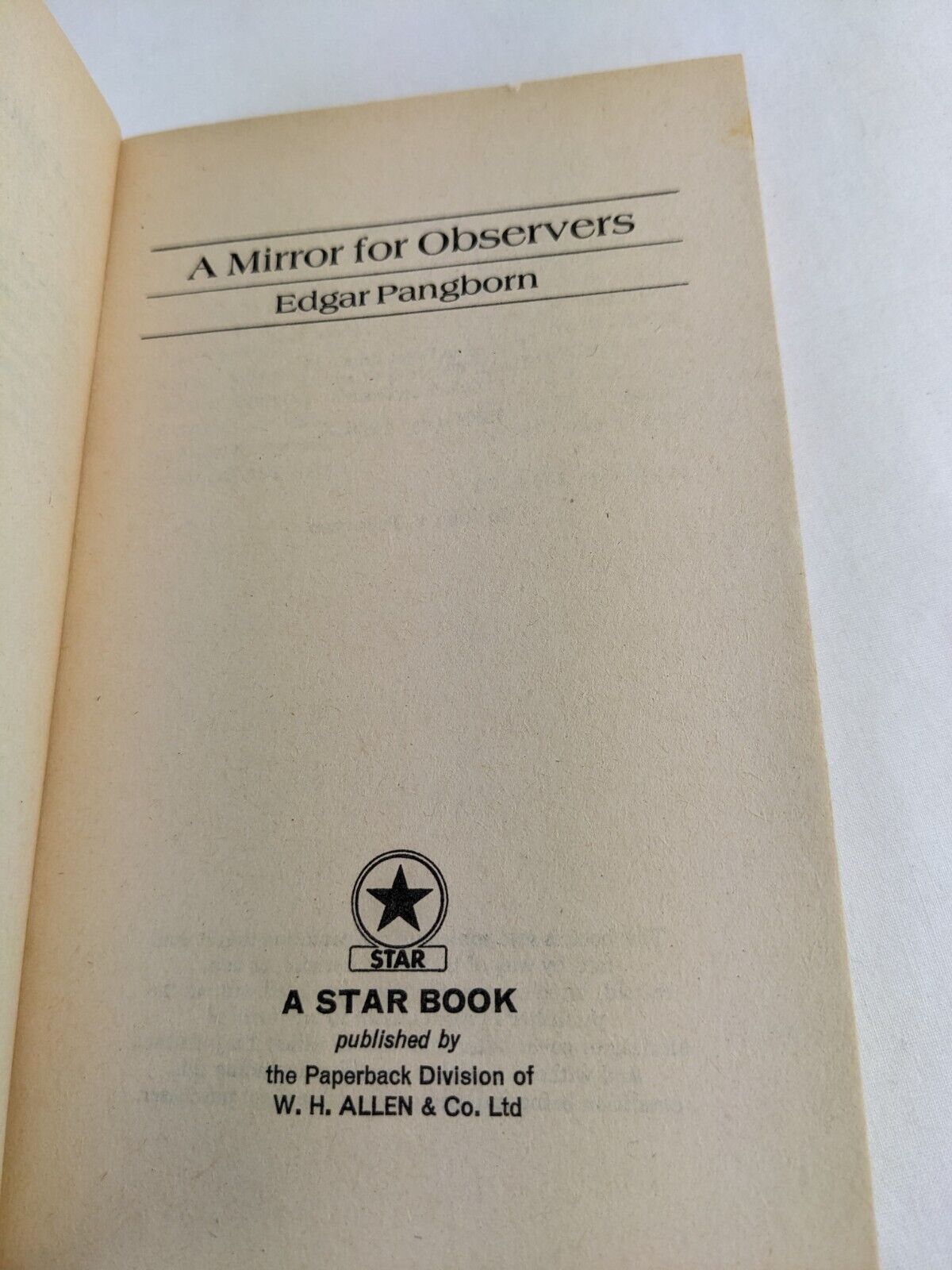 A mirror for observers by Edgar Pangborn 1977