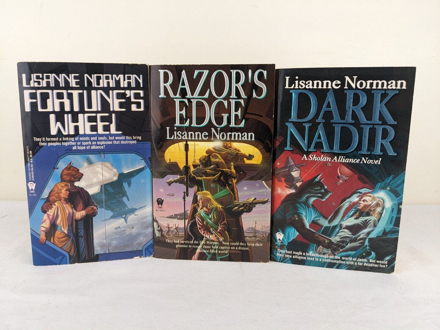 Sholan Alliance Series x 3 by Lisanne Norman 1995 Fortune's wheel, razors edge,