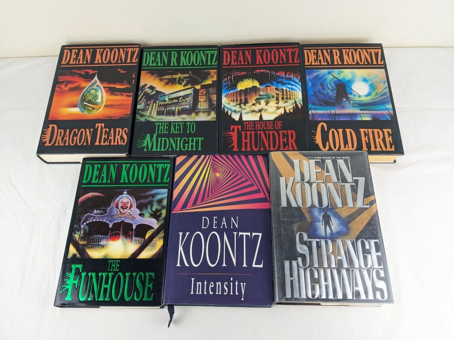 Dean Koontz Hardcover x 7 1992 Dragon, midnight, thunder, fire, funhouse etc.